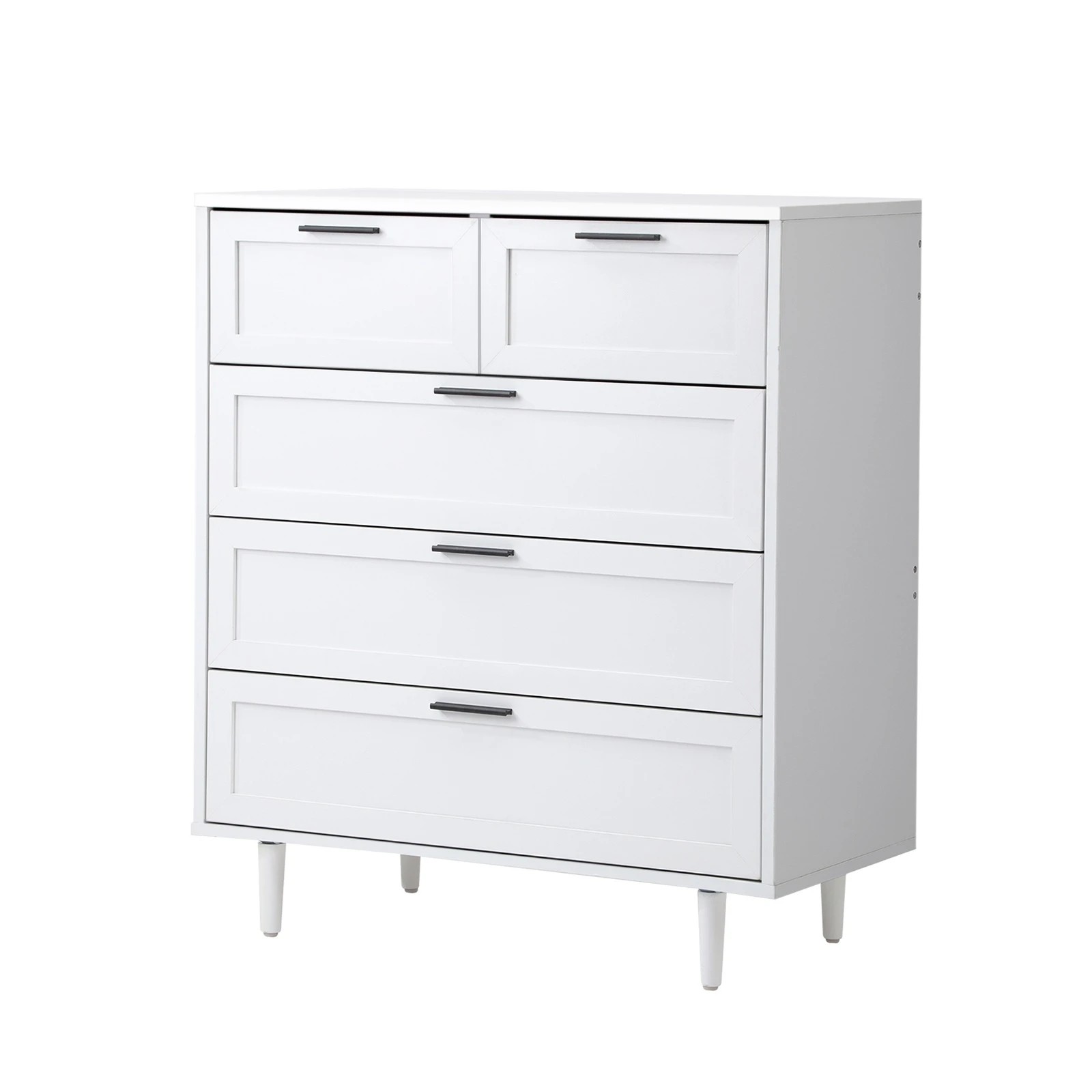 1 Oikiture 5 Chest Of Drawers Dresser Chest Storage Cabinet Tallboy
 - White, 1 of 10