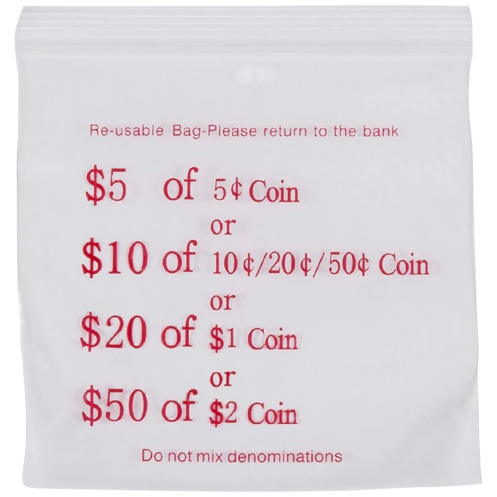 1 Cumberland Plastic Press Seal Coin Bags 100 Pack, 1 of 2