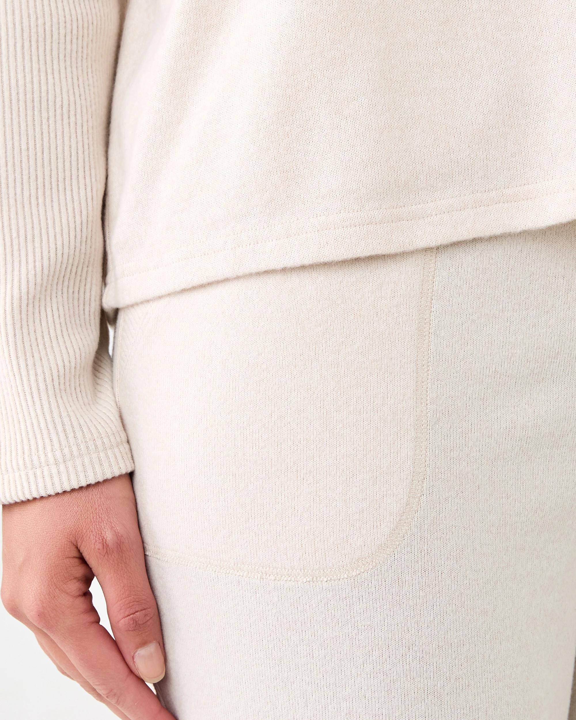 7 Super Soft Rib Sleeve Lounge Top Marled Oat, 7 of 8