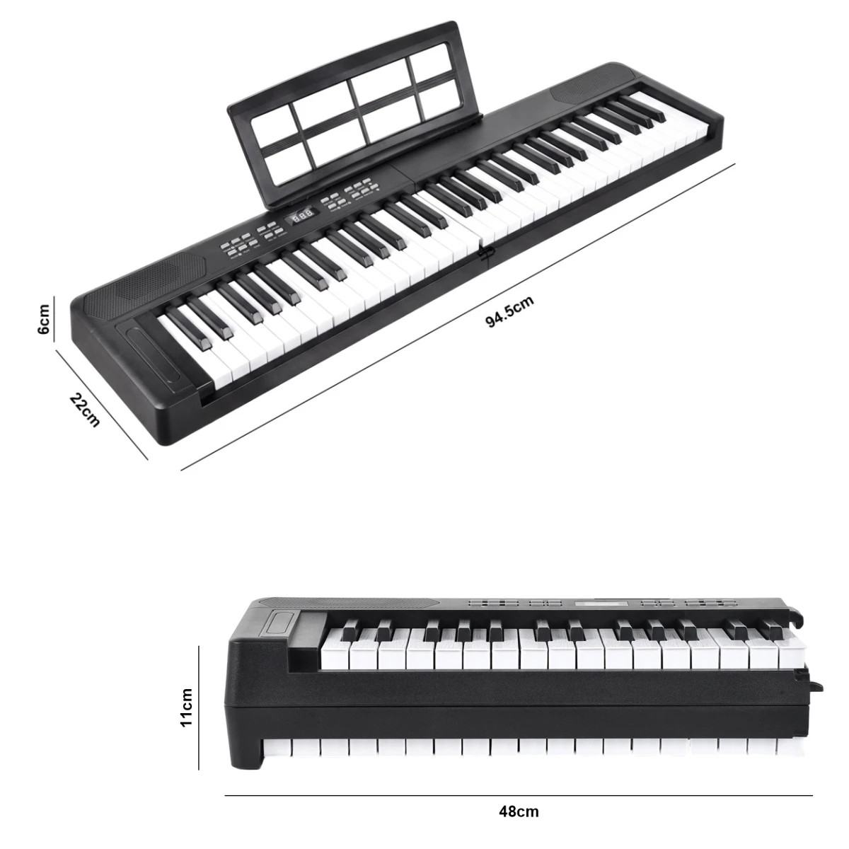 8 Advwin 61-Key Foldable Electronic Keyboard Piano Portable Digital Piano - Black, 8 of 8