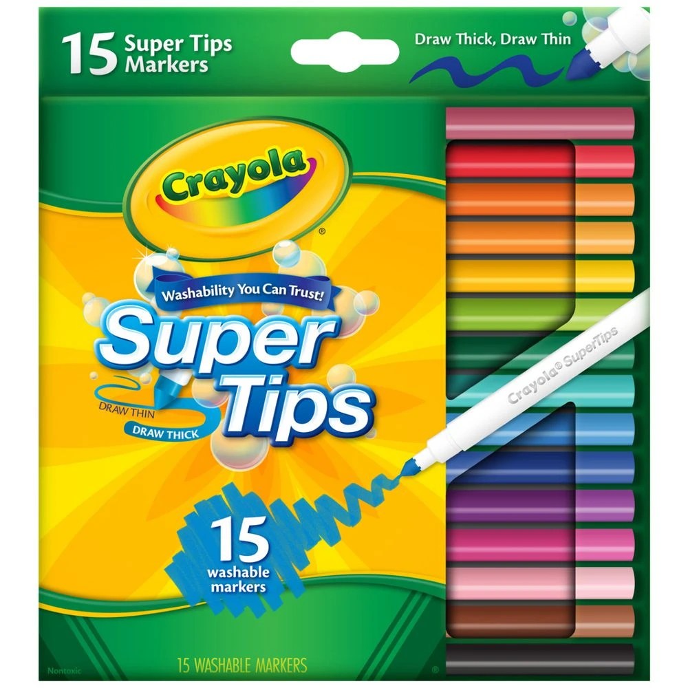 1 Crayola Washable Supertip Markers 15 Pack, 1 of 2
