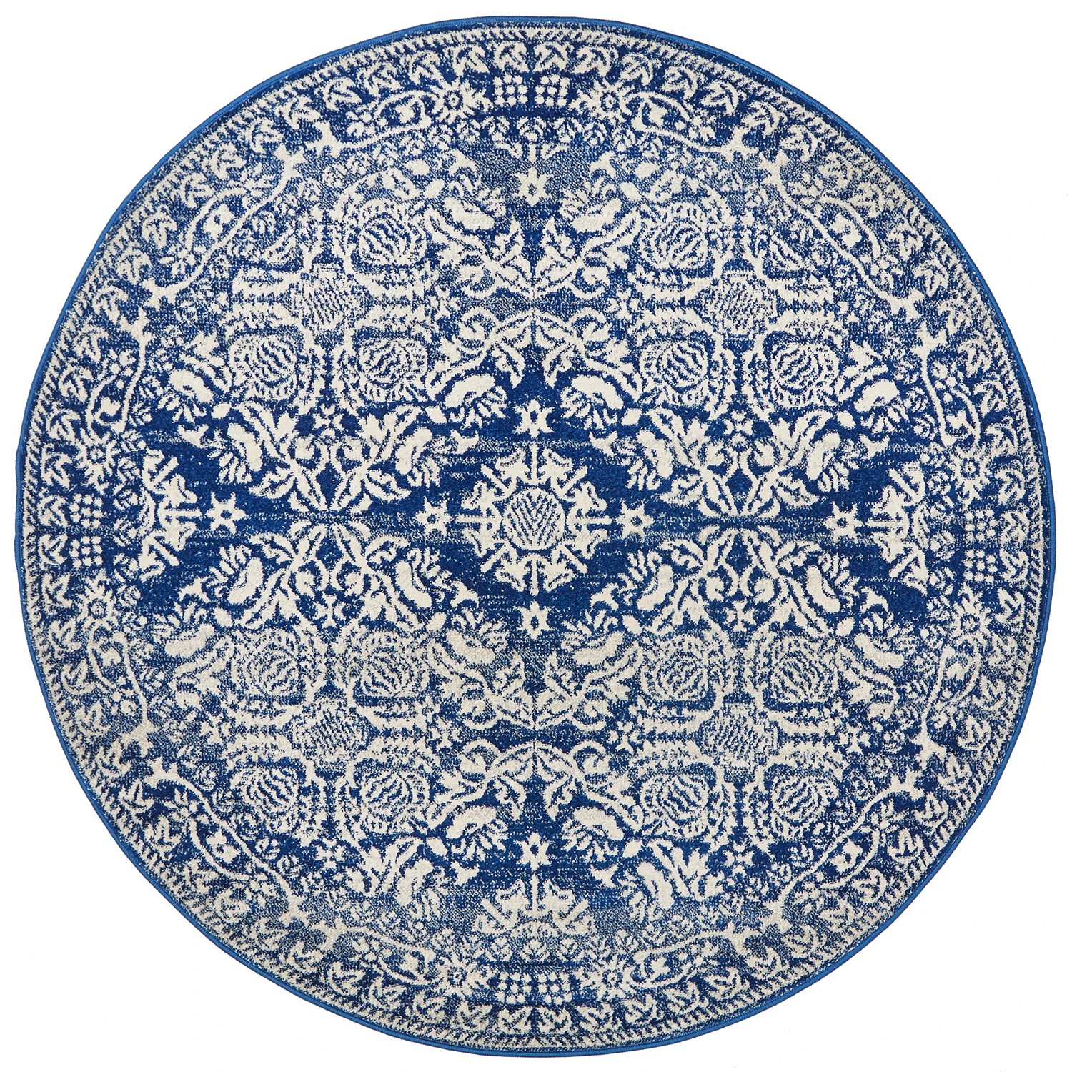 2 Common Ground Rugs Phantom 358 200x200cm - Medium Round Power Loomed Pet Friendly Rug - Blue, 2 of 9