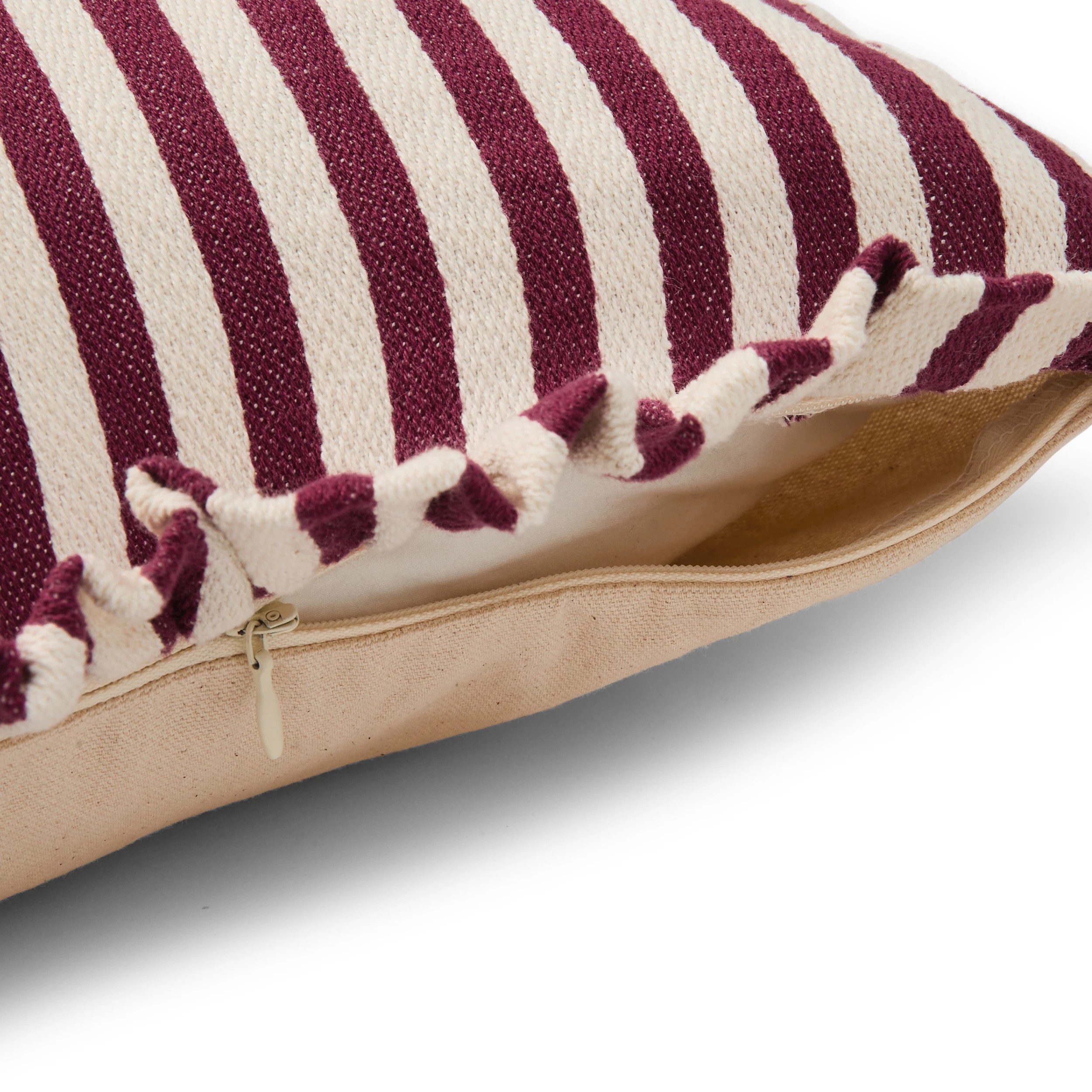 6 60cm Stripe Cushion Cover - Berry, 6 of 6