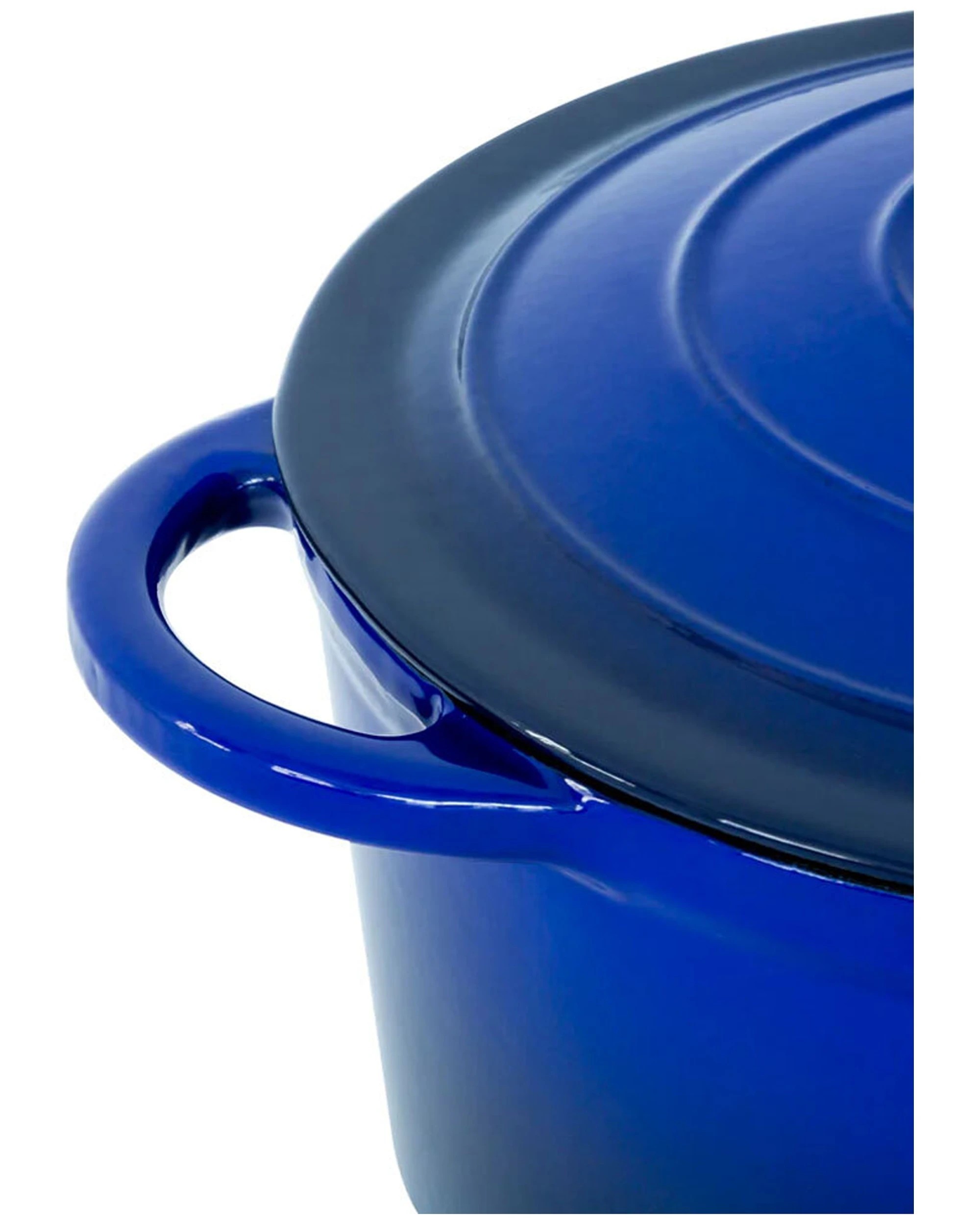 4 Healthy Choice Enamelled Cast Iron Casserole Cooking Dish Dark Blue 26cm 4.7l - Blue, 4 of 5