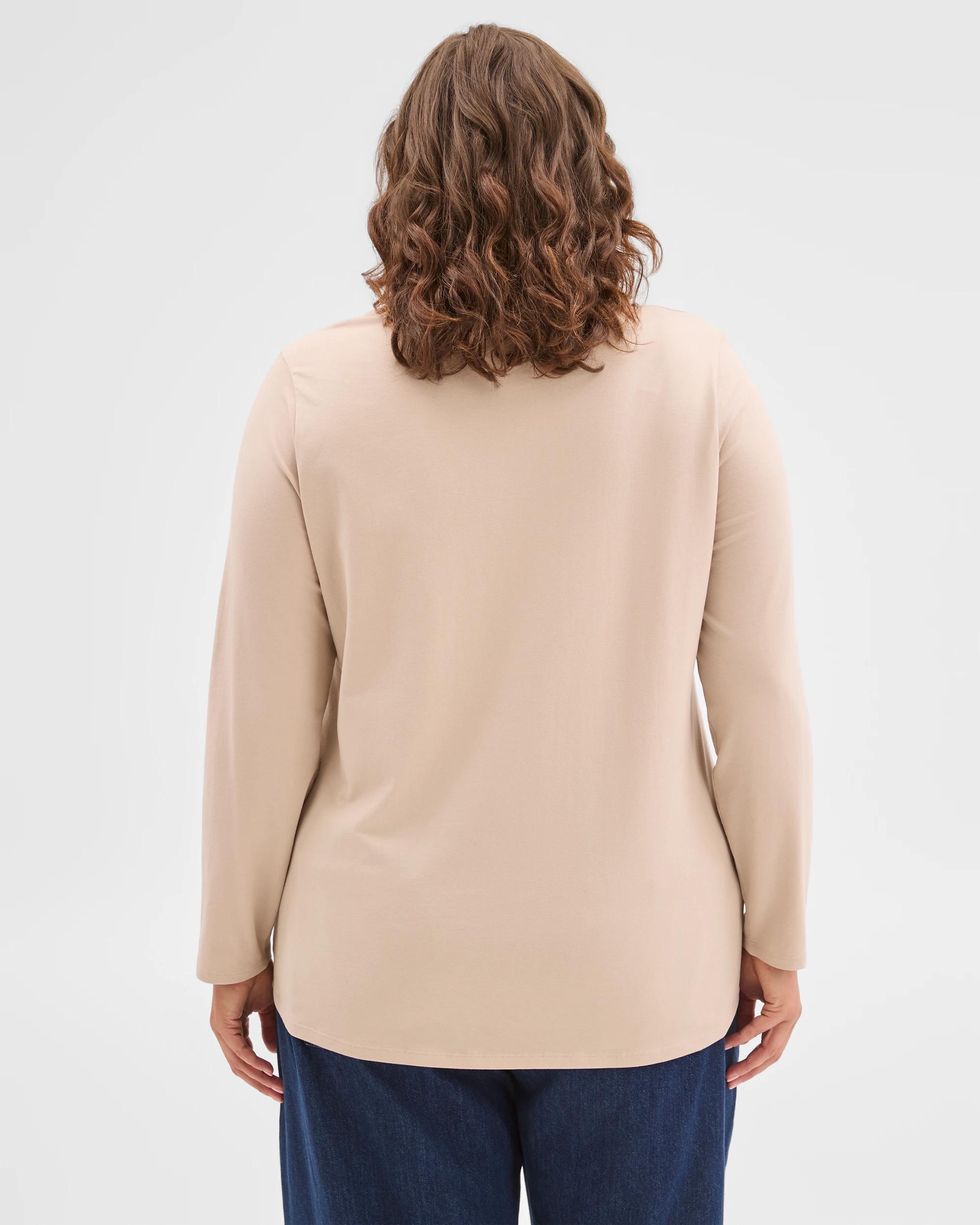 4 Target Plus Size Australian Cotton Long Sleeve Crew T-Shirt BIRCH, 4 of 6