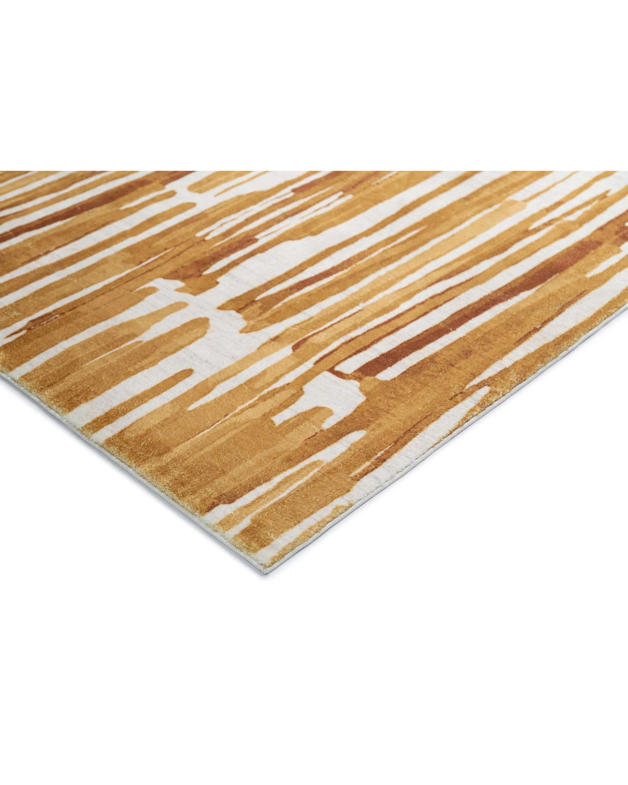 4 Loopsie Omaya Striped Washable Rug-290cm x 200cm - Gold, 4 of 6