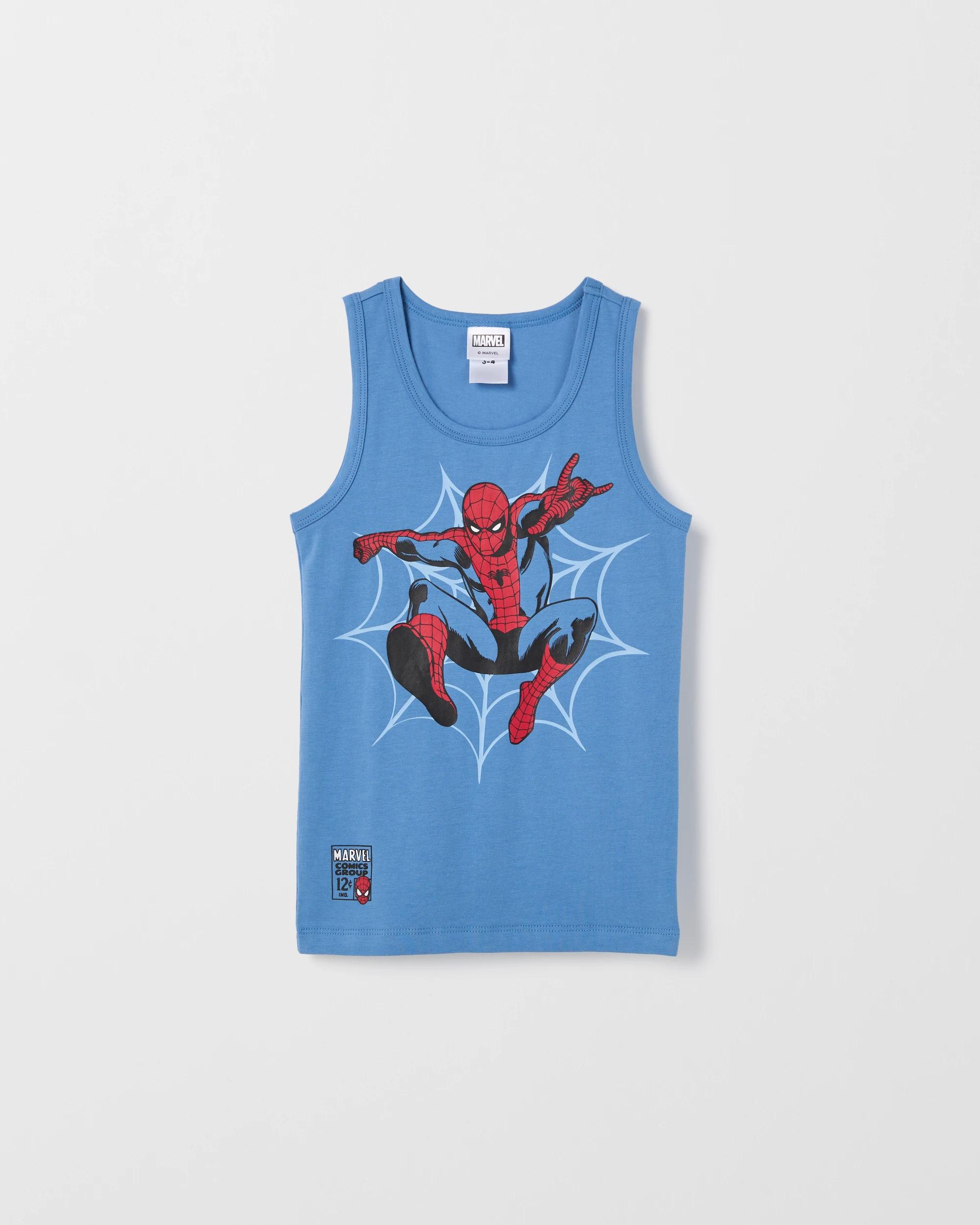 2 Disney Marvel Spider-Man Australian Cotton 2 Pack Boys Singlets SPIDER-MAN, 2 of 4