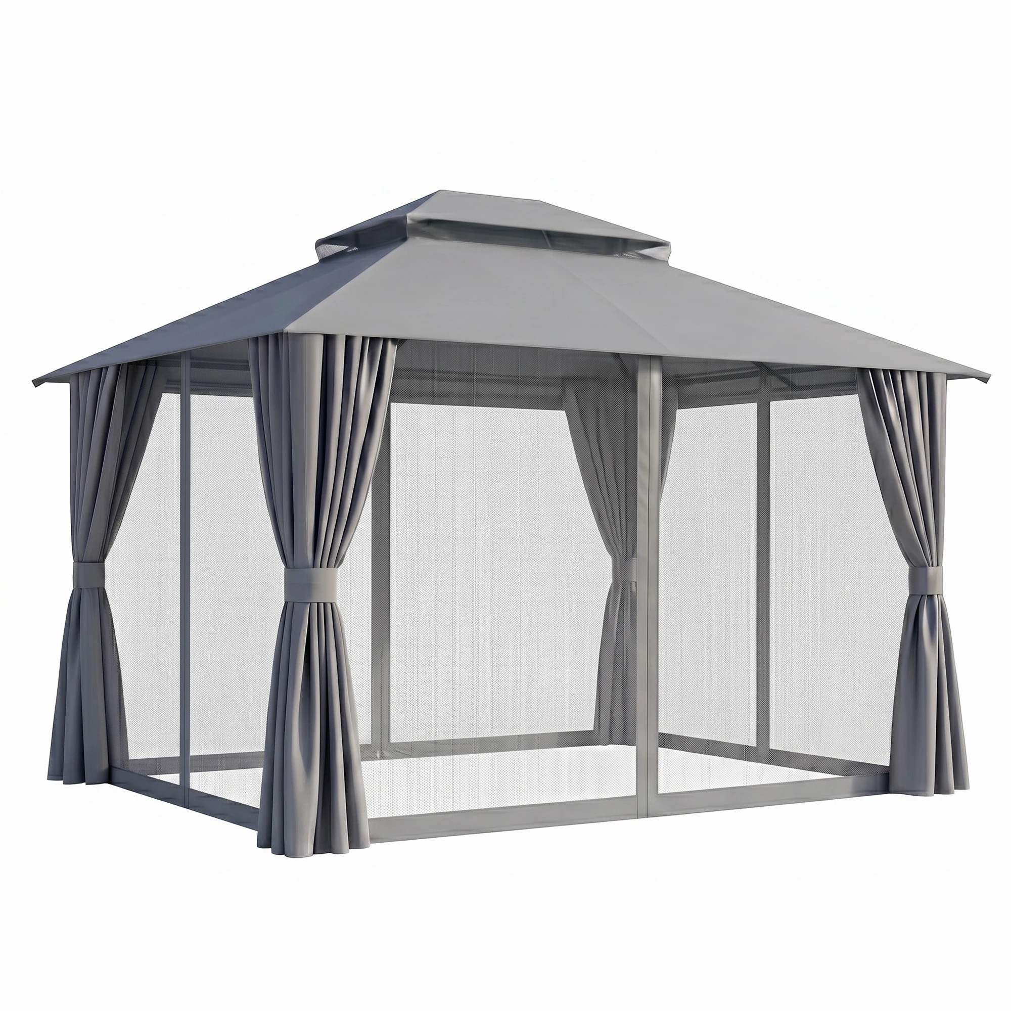 1 Instahut Gazebo Canopy Outdoor Steel Frame Patio Tent Curtains Marquee - Grey, 1 of 7