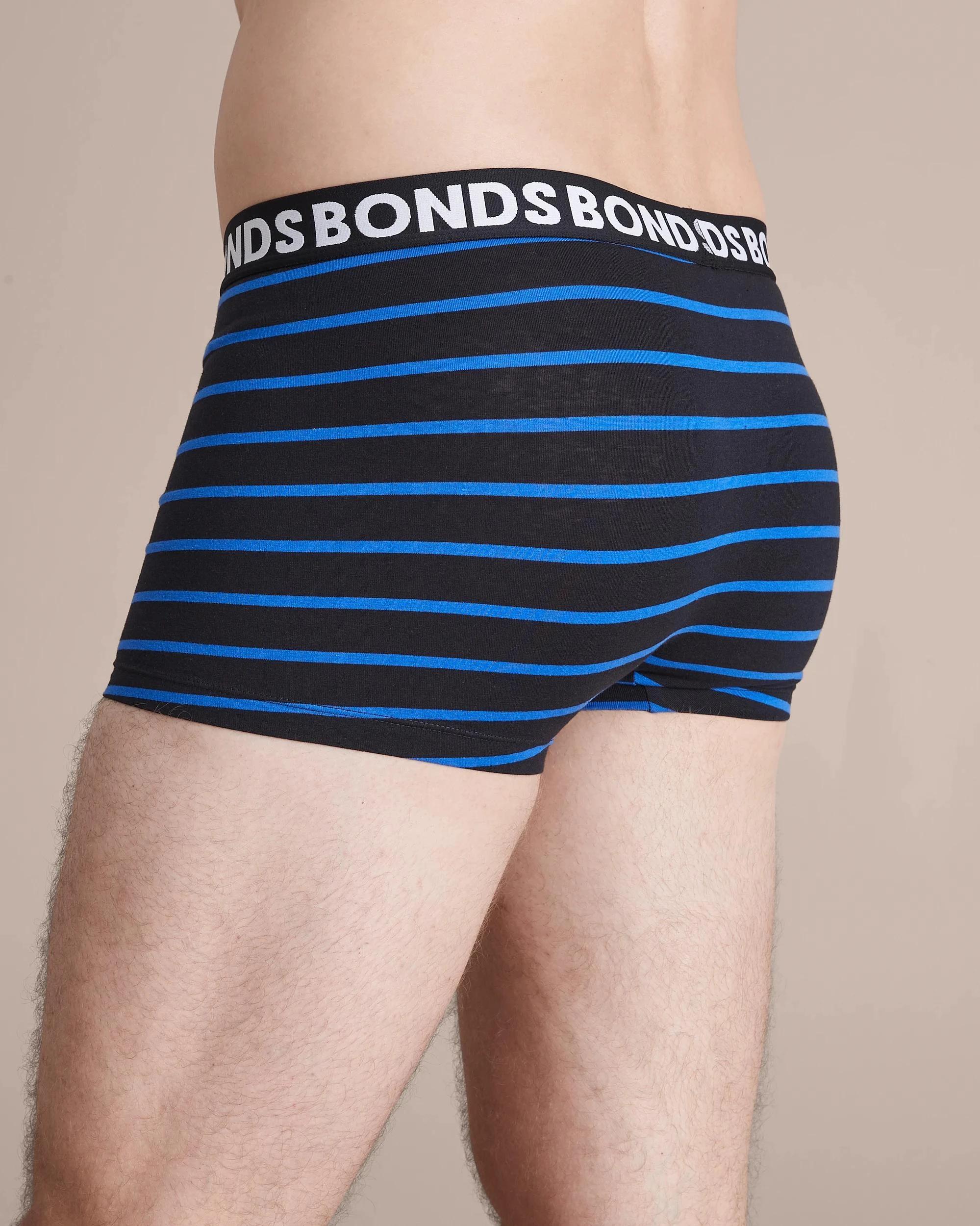 3 Bonds 3 Pack Everyday Trunks NAVY BLUE/WHITE STRIPE, 3 of 9