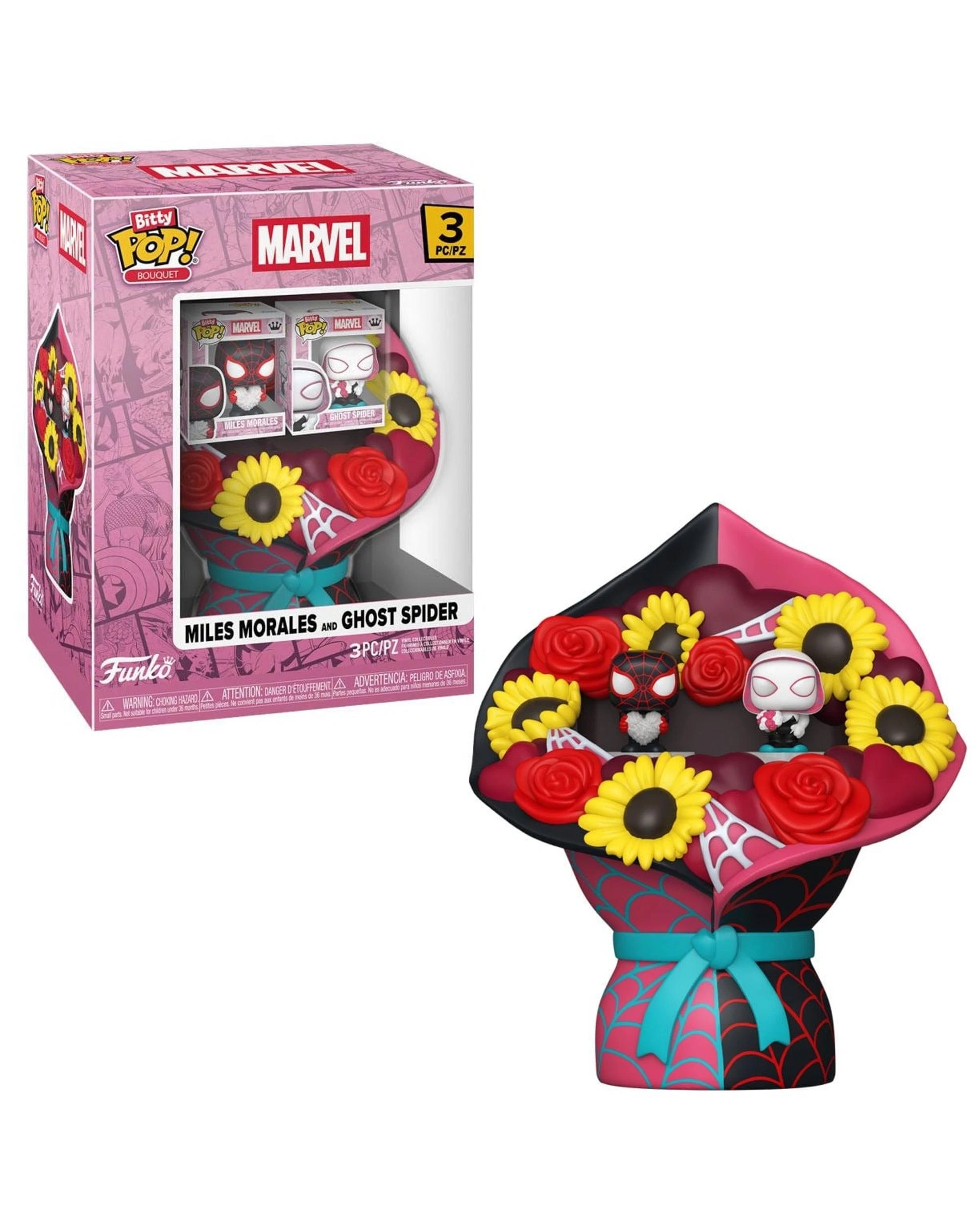 1 Marvel Spider-Man Miles Morales and Ghost Spider Valentines Bitty POP! Bouquet Funko POP! Vinyl, 1 of 7