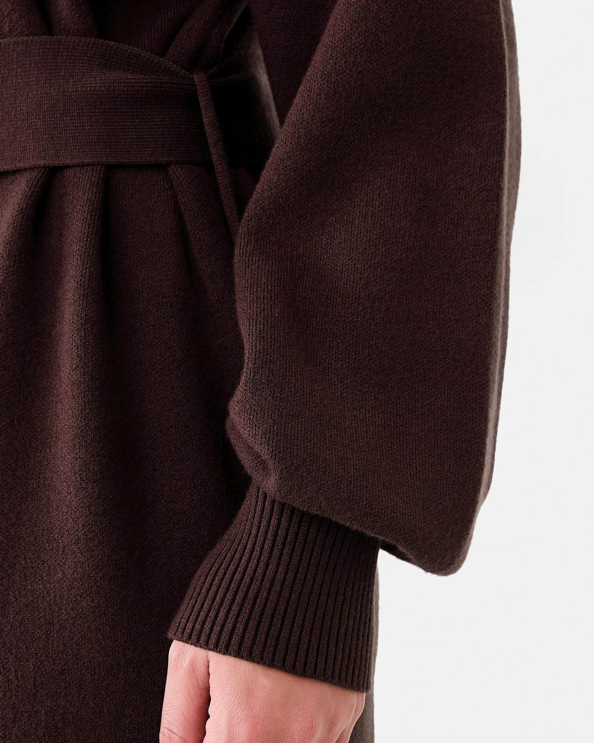 7 Long Sleeve True Knit Belted Mini Dress Melt Brown, 7 of 7