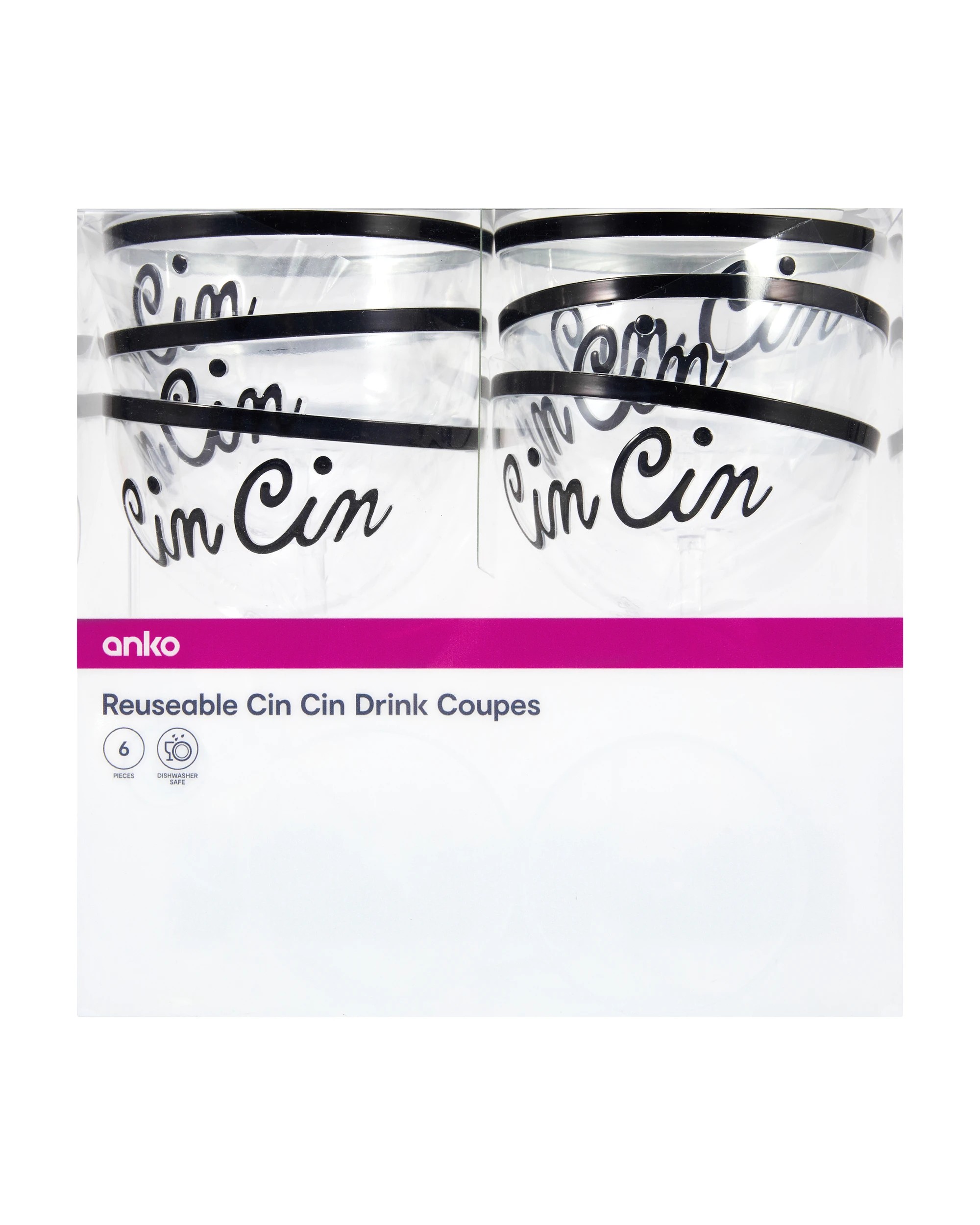 5 6 Piece Reusable Cin Cin Drink Coupes, 5 of 5