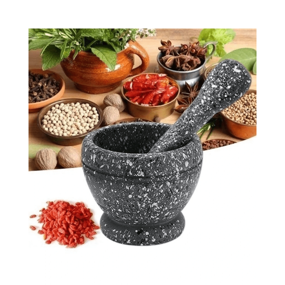 5 BR Home Resin Mortar and Pestle Set for Grinding Garlic and Herbs, 5 of 5