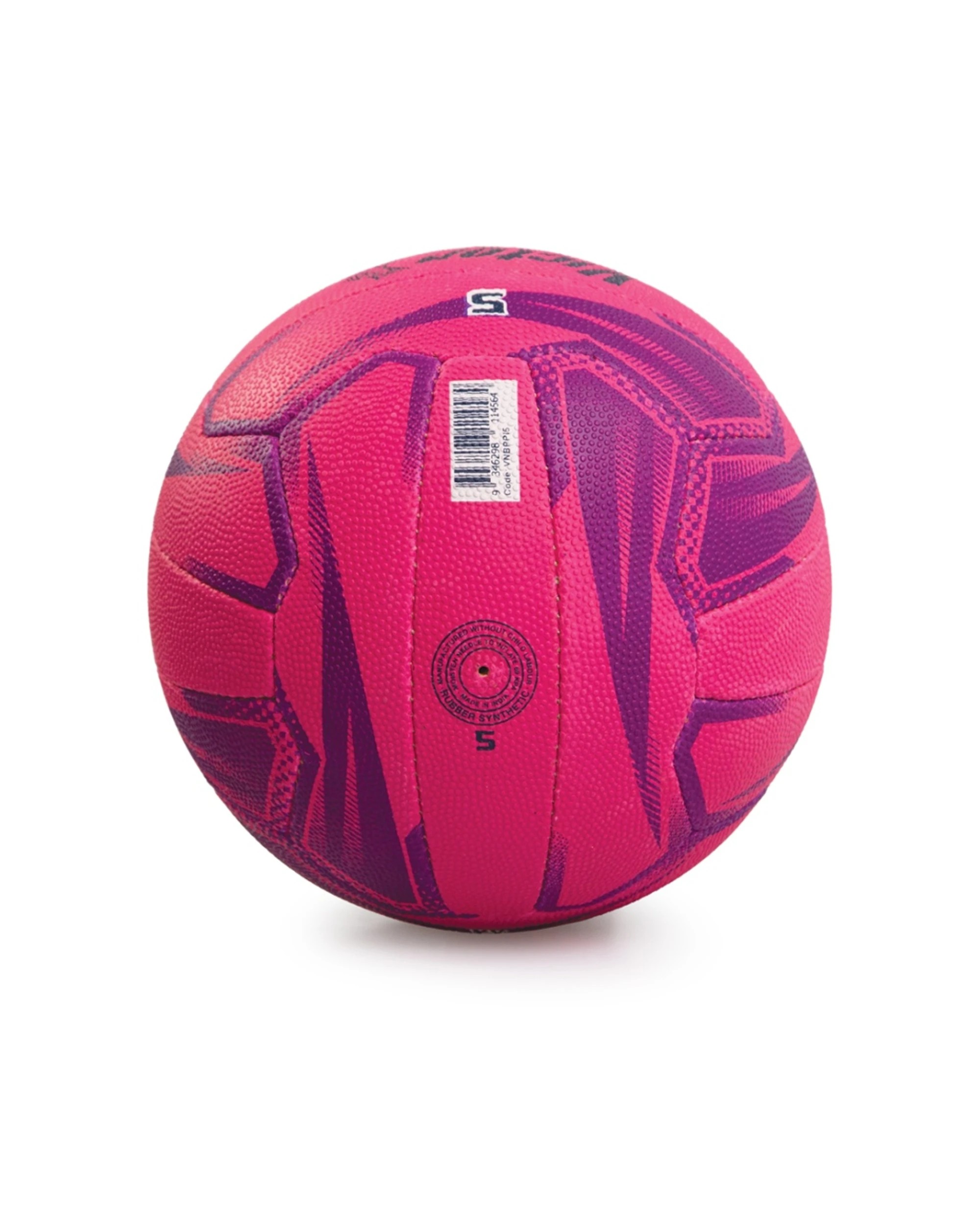 2 Victor Sports Pro Netball Synthetic Rubber Training Ball Durable Size 5 - Pink, 2 of 2