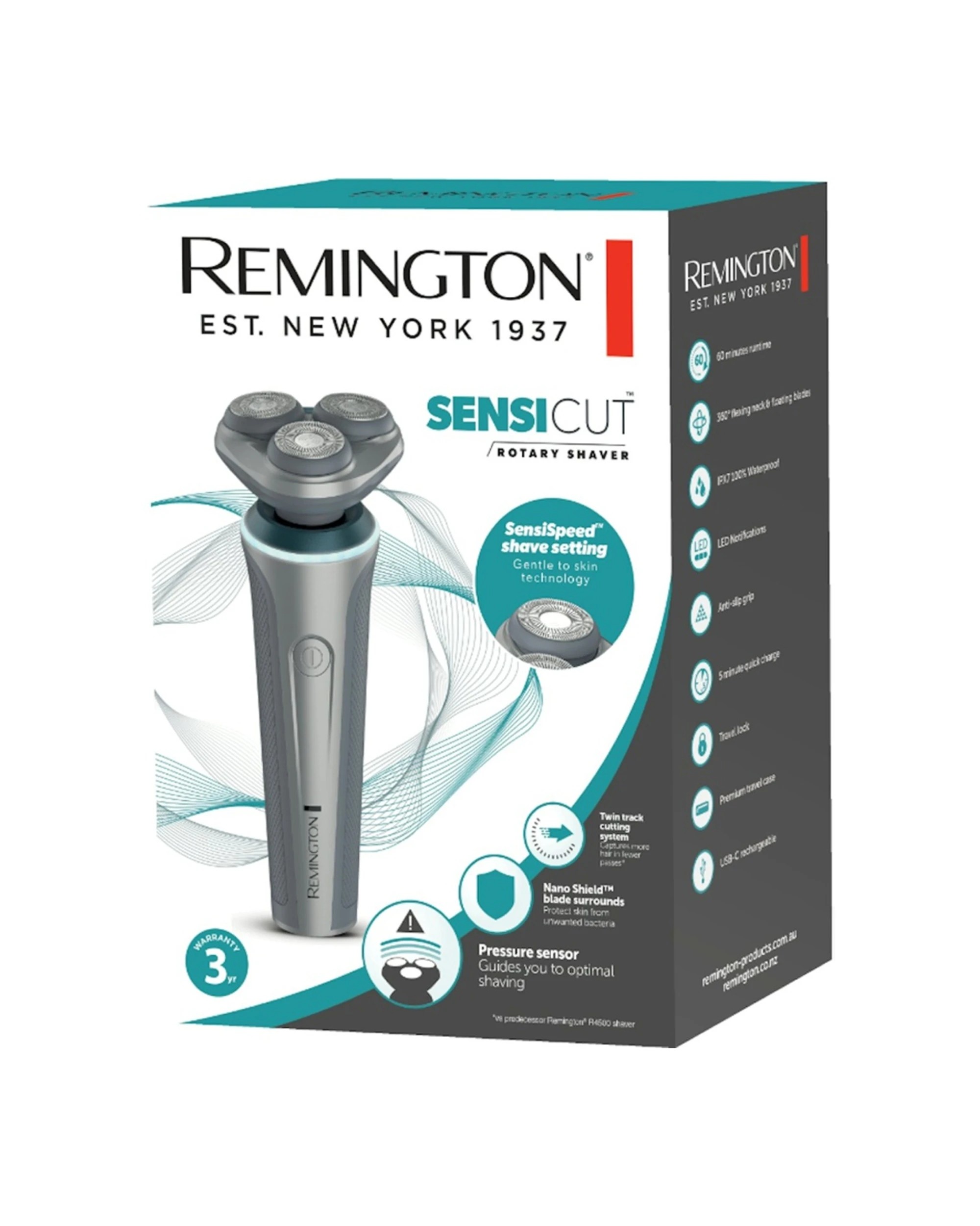 4 Remington Rotary Shaver Twin Track Blades SensiSpeed Waterproof USB C Cord, 4 of 8
