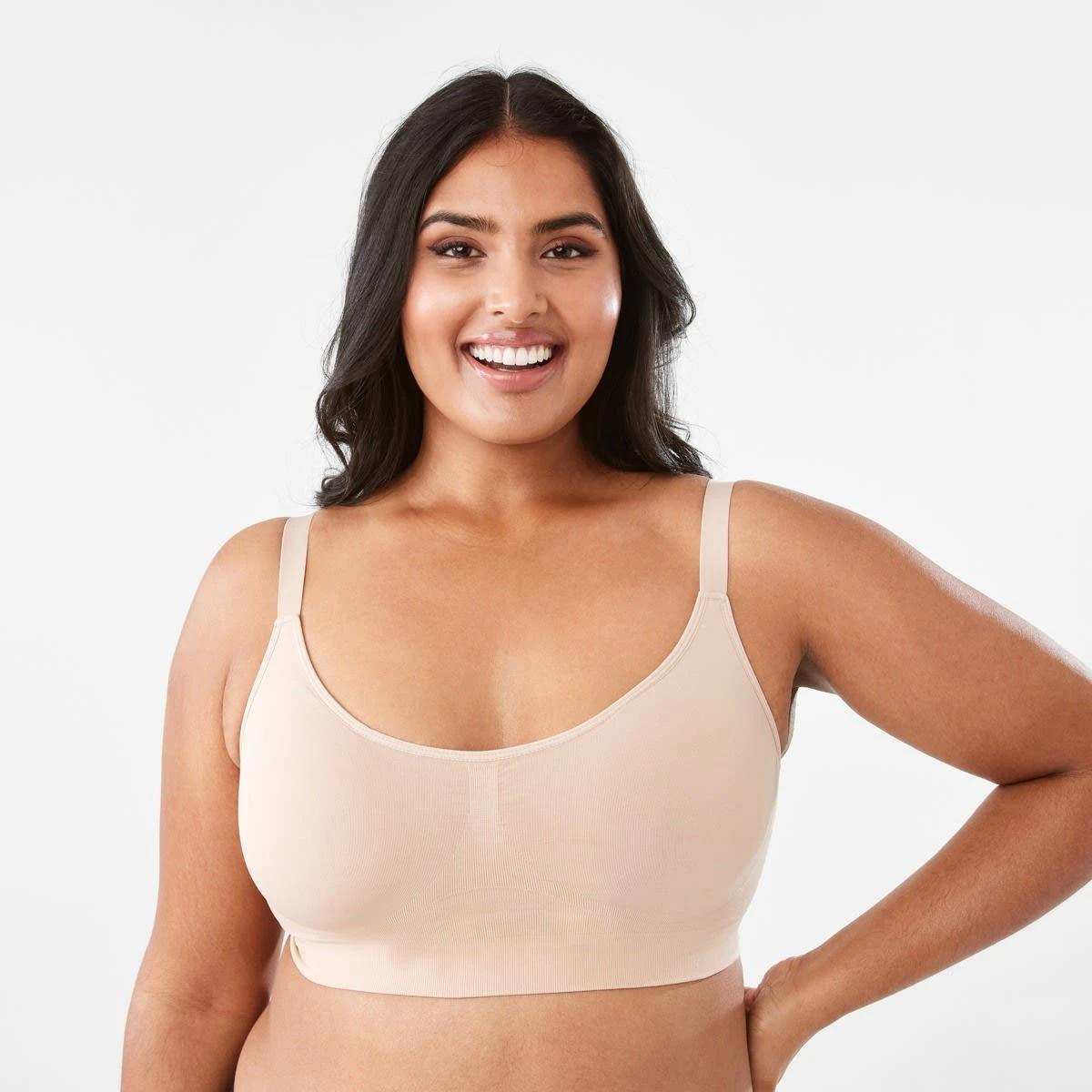 3 2 Pack Full Figure Seamfree Crop Bras BLACK, SOFT SAND BEIGE, 3 of 8