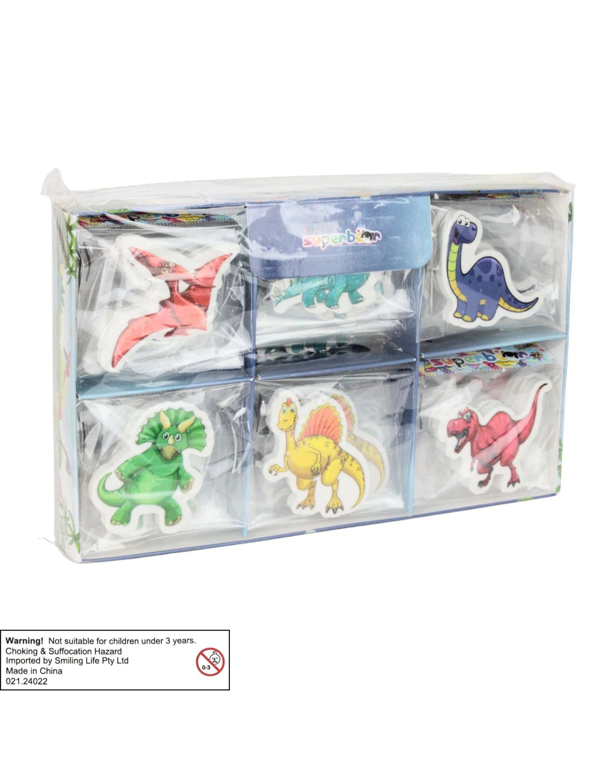 3 Party Maker Dinosaur Erasers Bulk Pack of 36 - Multi, 3 of 3