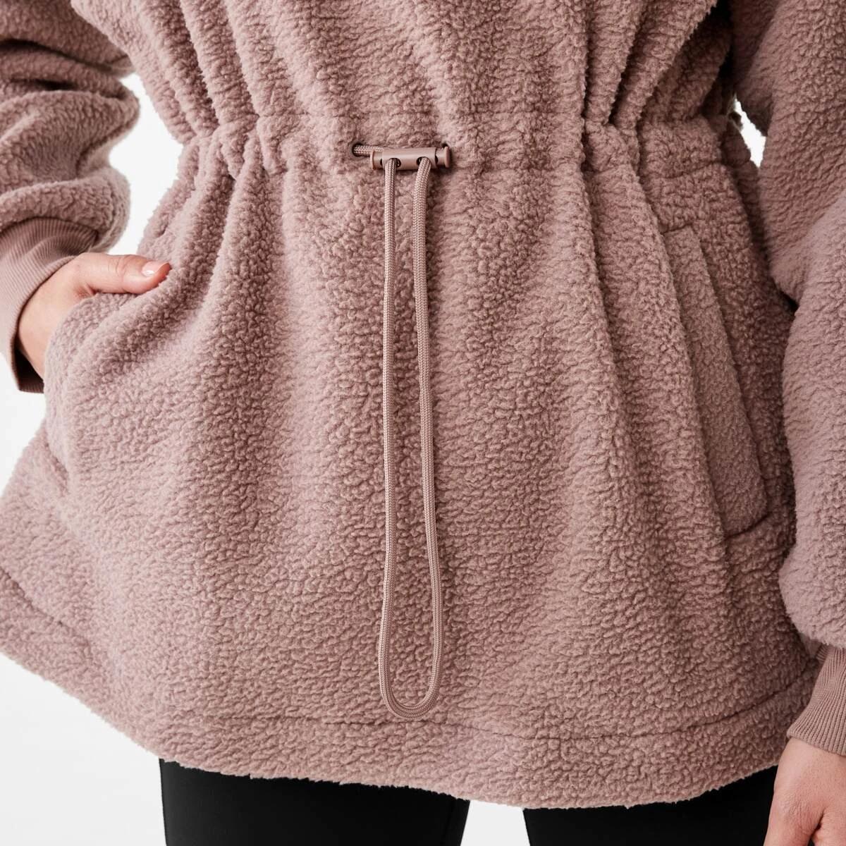 6 Active Womens Long Sleeve Teddy Outdoor Jacket TAWNY TAUPE, 6 of 7