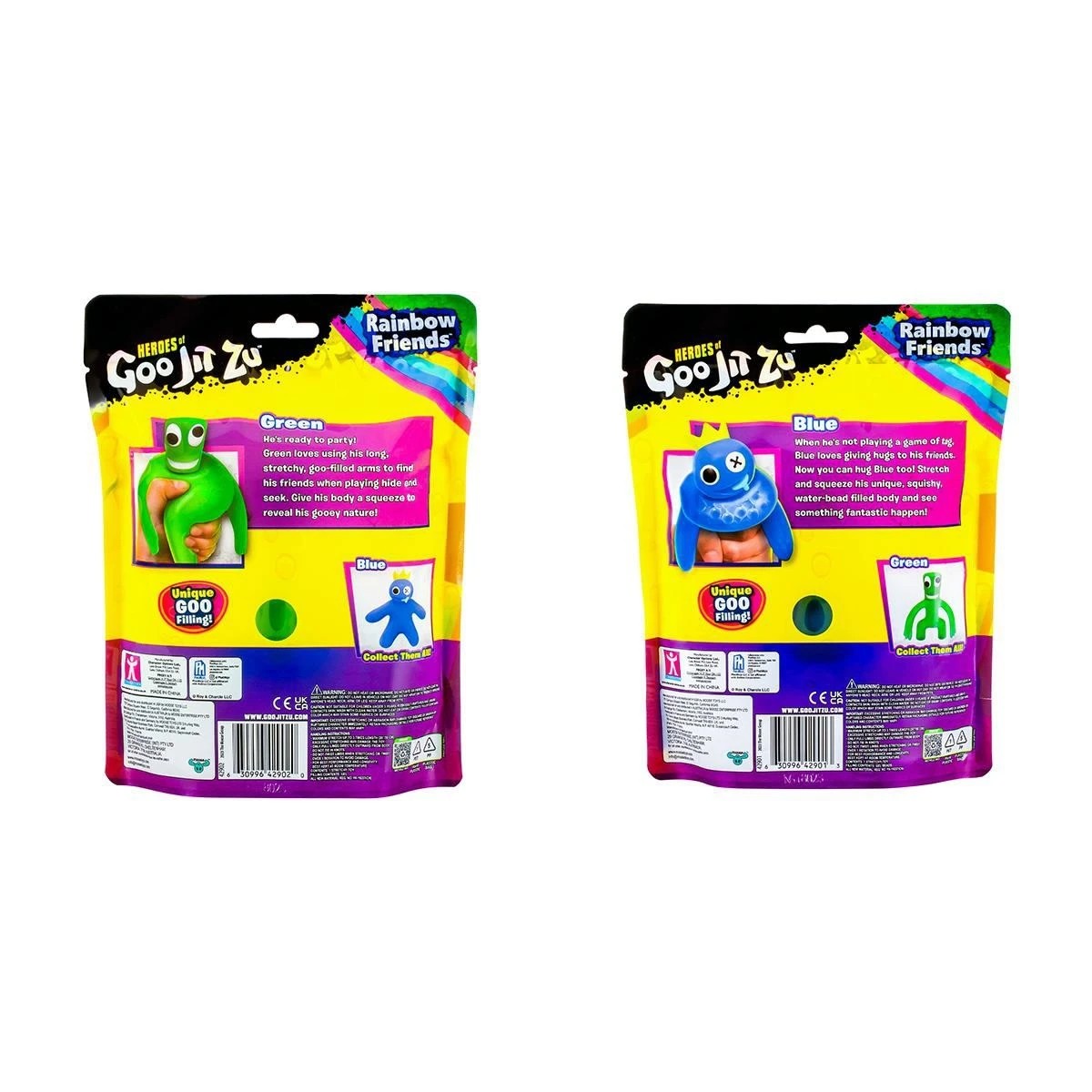 5 Heroes of Goo Jit Zu Goo Rainbow Friends Blue or Green Squishy Stretchy Toy Figure - Assorted, 5 of 5