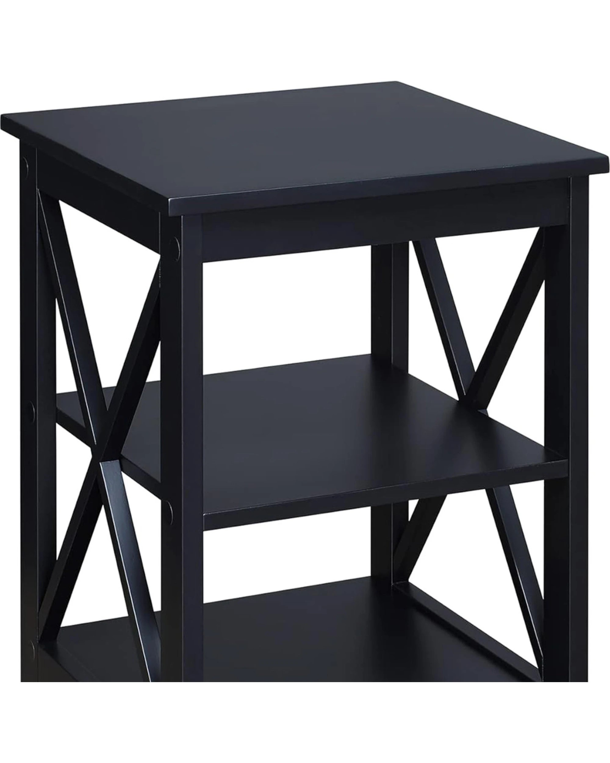 4 Sarantino Orson 2-tier Bedside Table - Black, 4 of 10