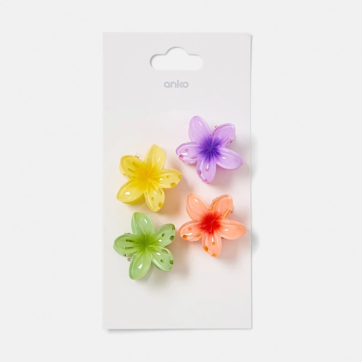 4 4 Pack Mini Frangipani Claw Hair Clip, 4 of 4