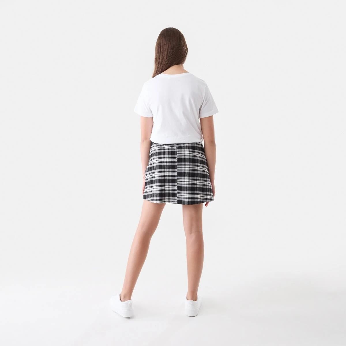 6 Pleated Check Skirt B/w90schk, 6 of 6