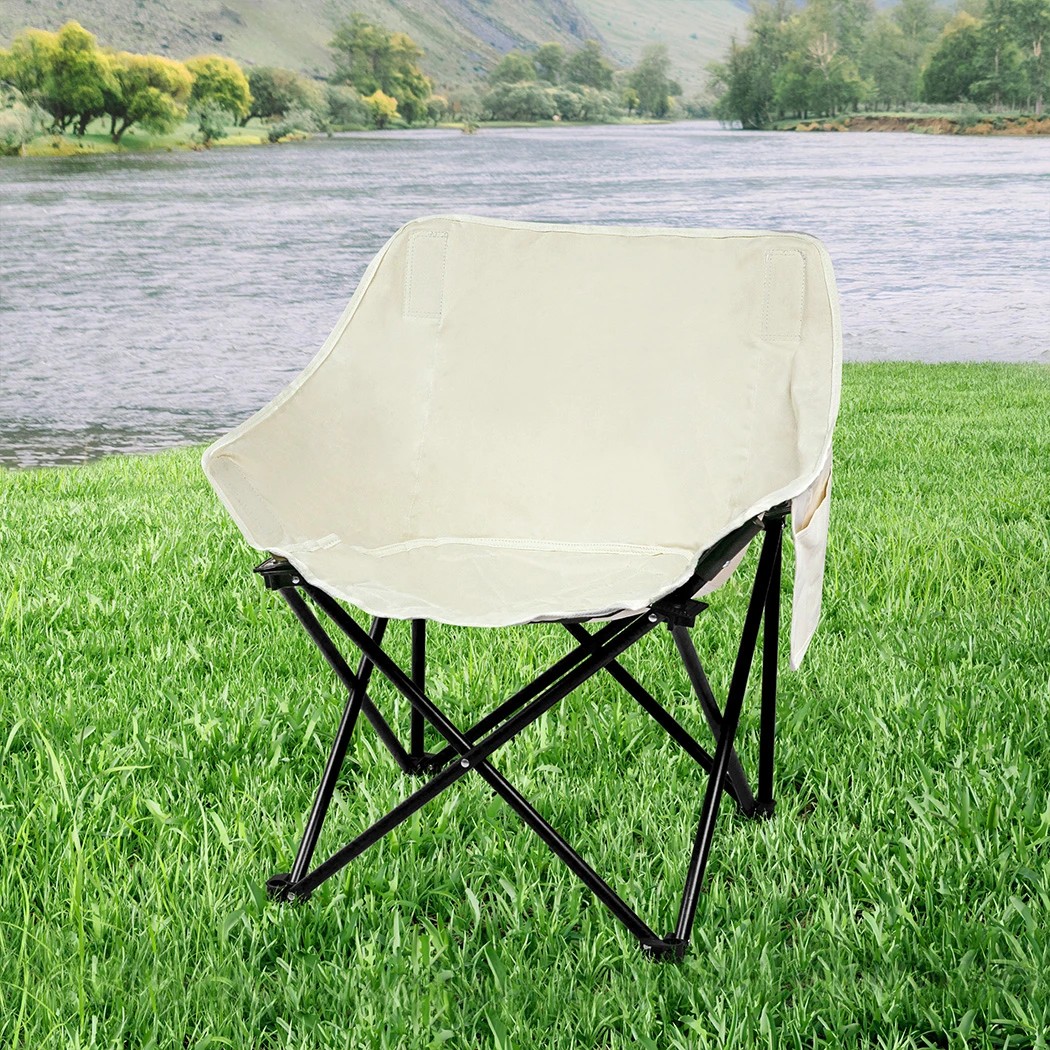 7 Levede Portable Foldable Camping Chair in Beige Colour, 7 of 8