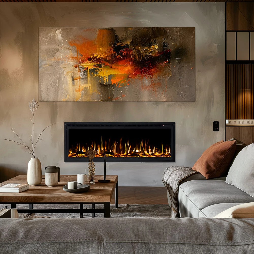 1 Moda Living Concerto 42 inch Electric Fireplace - Black, 1 of 7
