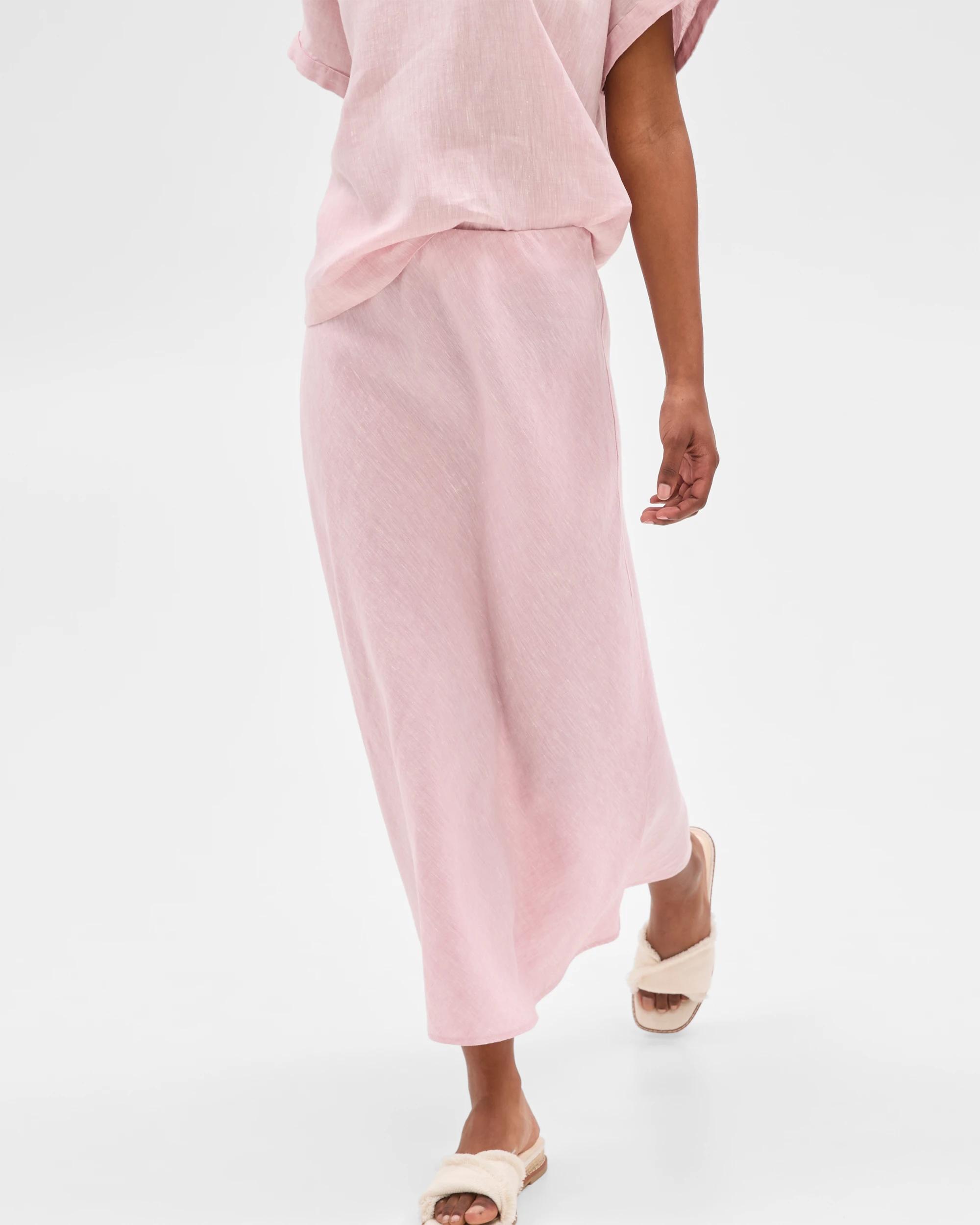 2 Target Petites European Linen Bias Maxi Skirt PRETTY PINK, 2 of 6