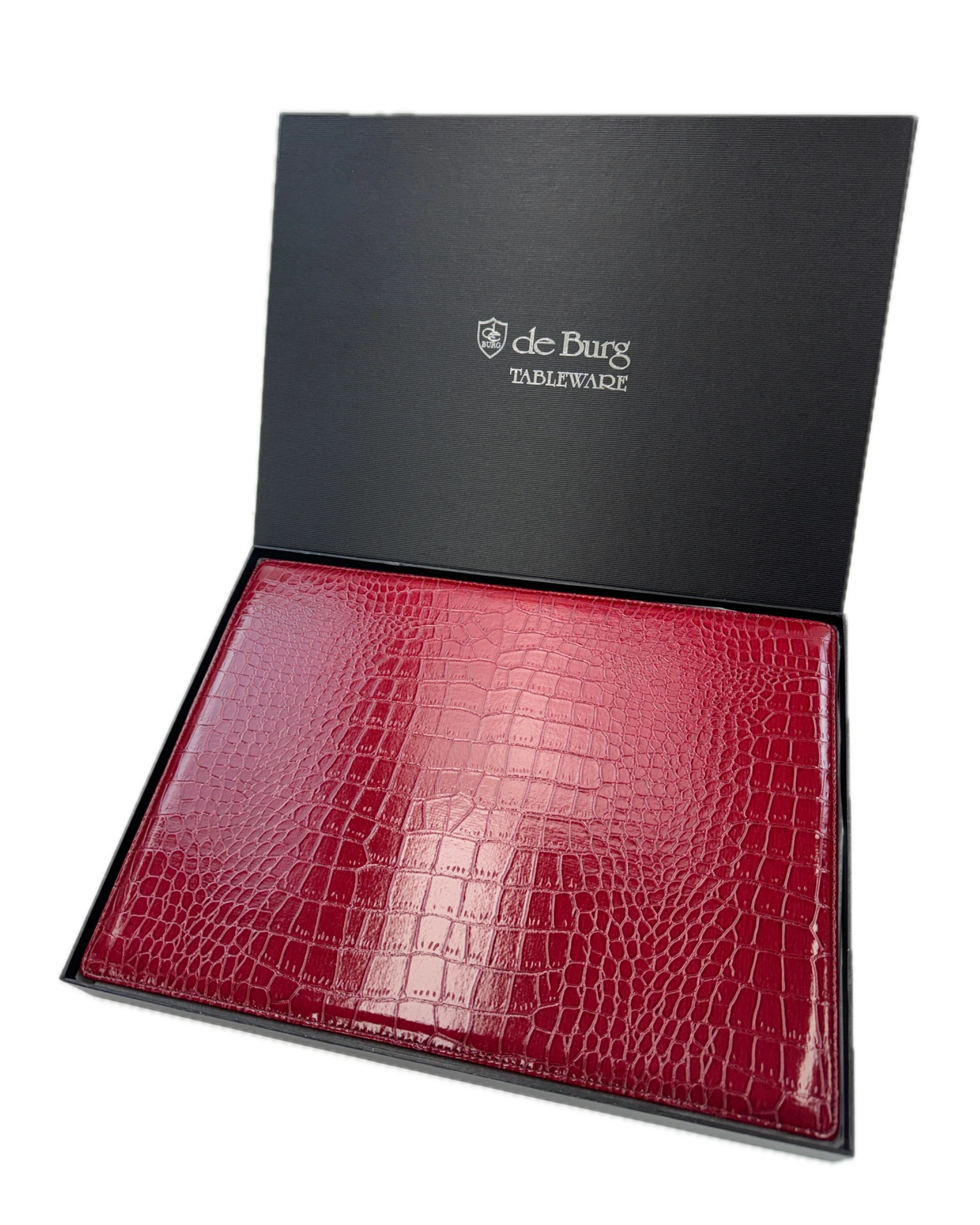 1 de Burg Milleni 4 Piece Table Placemat Set with Croc Pattern in Red - Red, 1 of 2