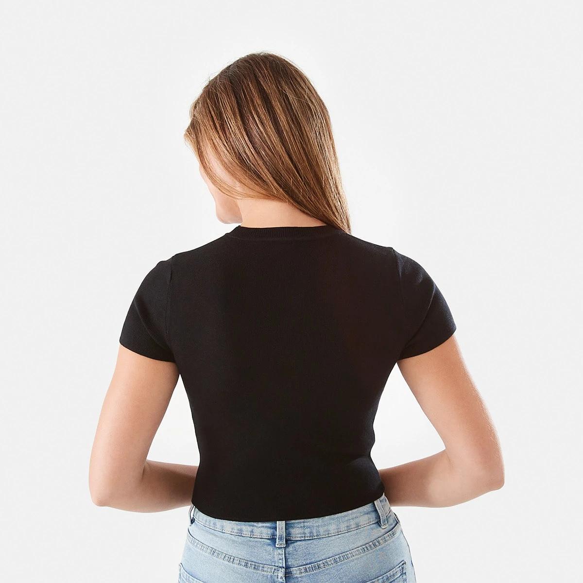 3 Short Sleeve True Knit Baby T-shirt Black, 3 of 6