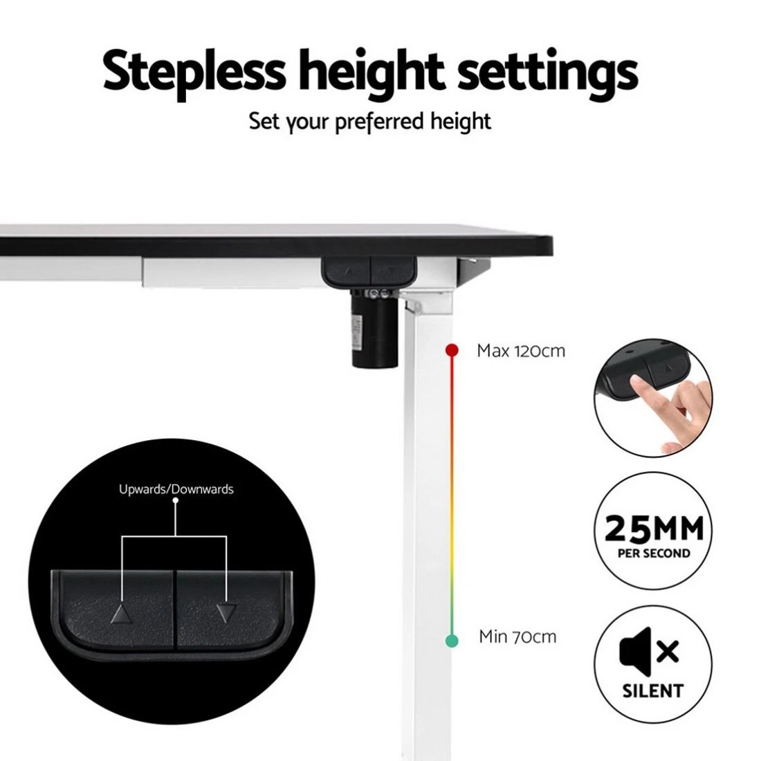 6 140cm Artiss Electric Standing Desk with Mini Pedal Exercise Bike Home Office - Multi, 6 of 6