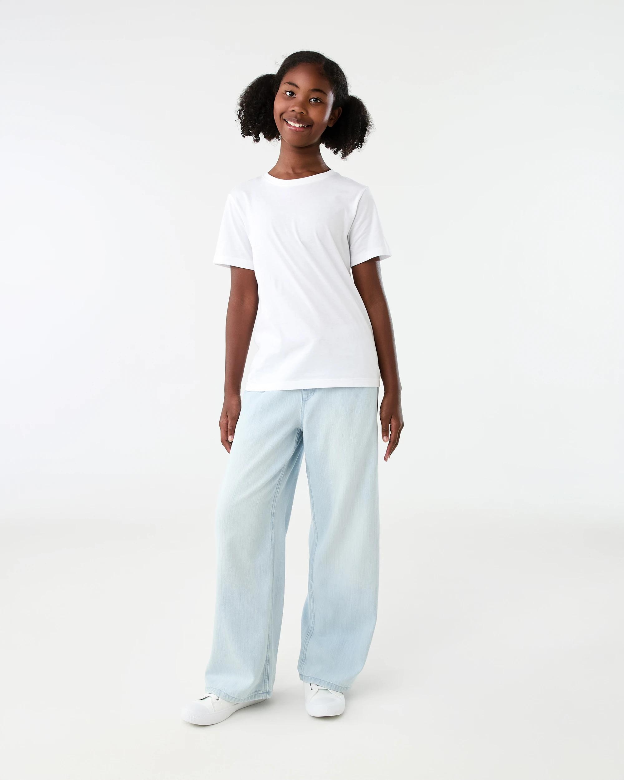 6 Wide Leg Elastic Jeans Light Wash, 6 of 7