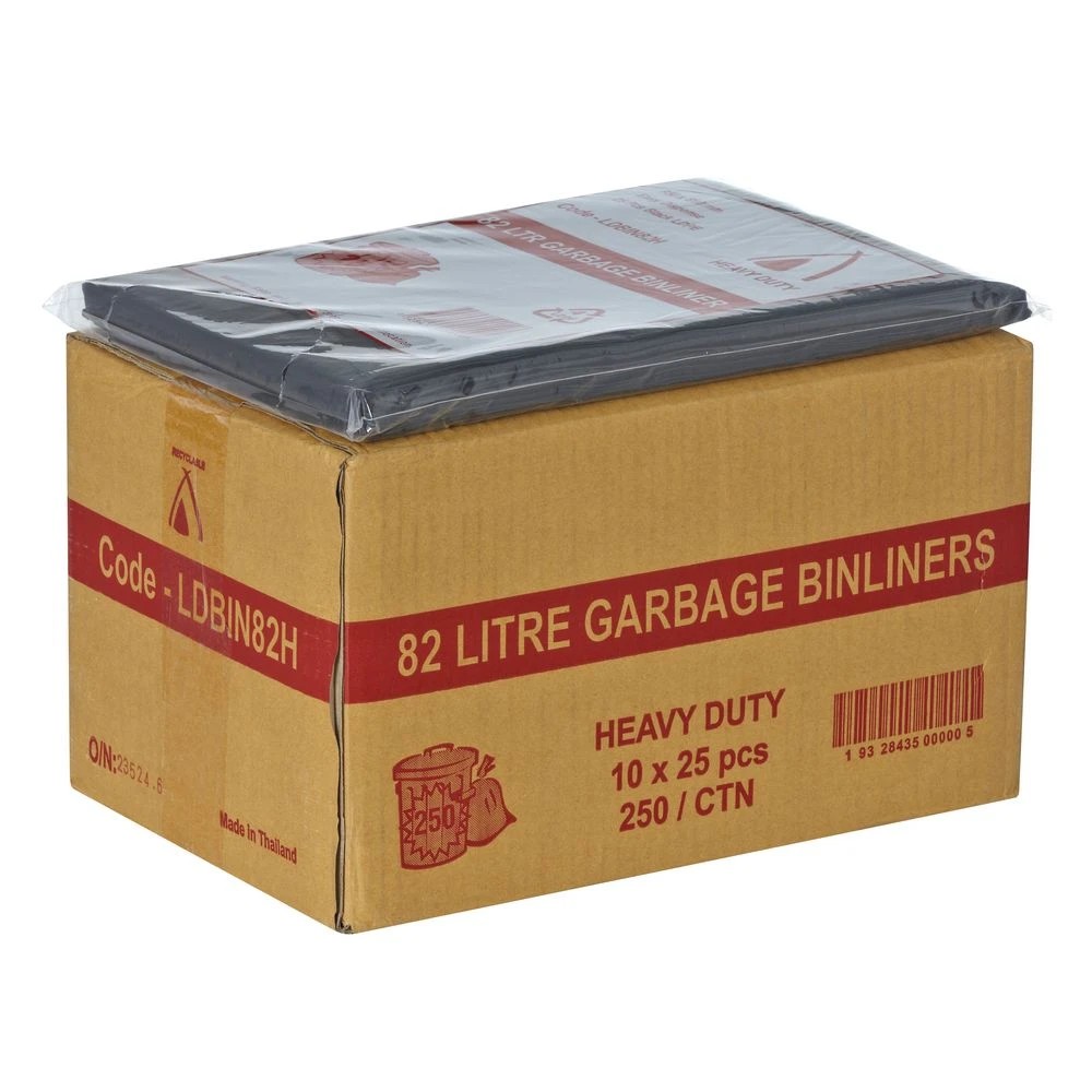 2 Tailored Packaging Heavy Duty Bin Liners 82L 250 Pack Black, 2 of 2