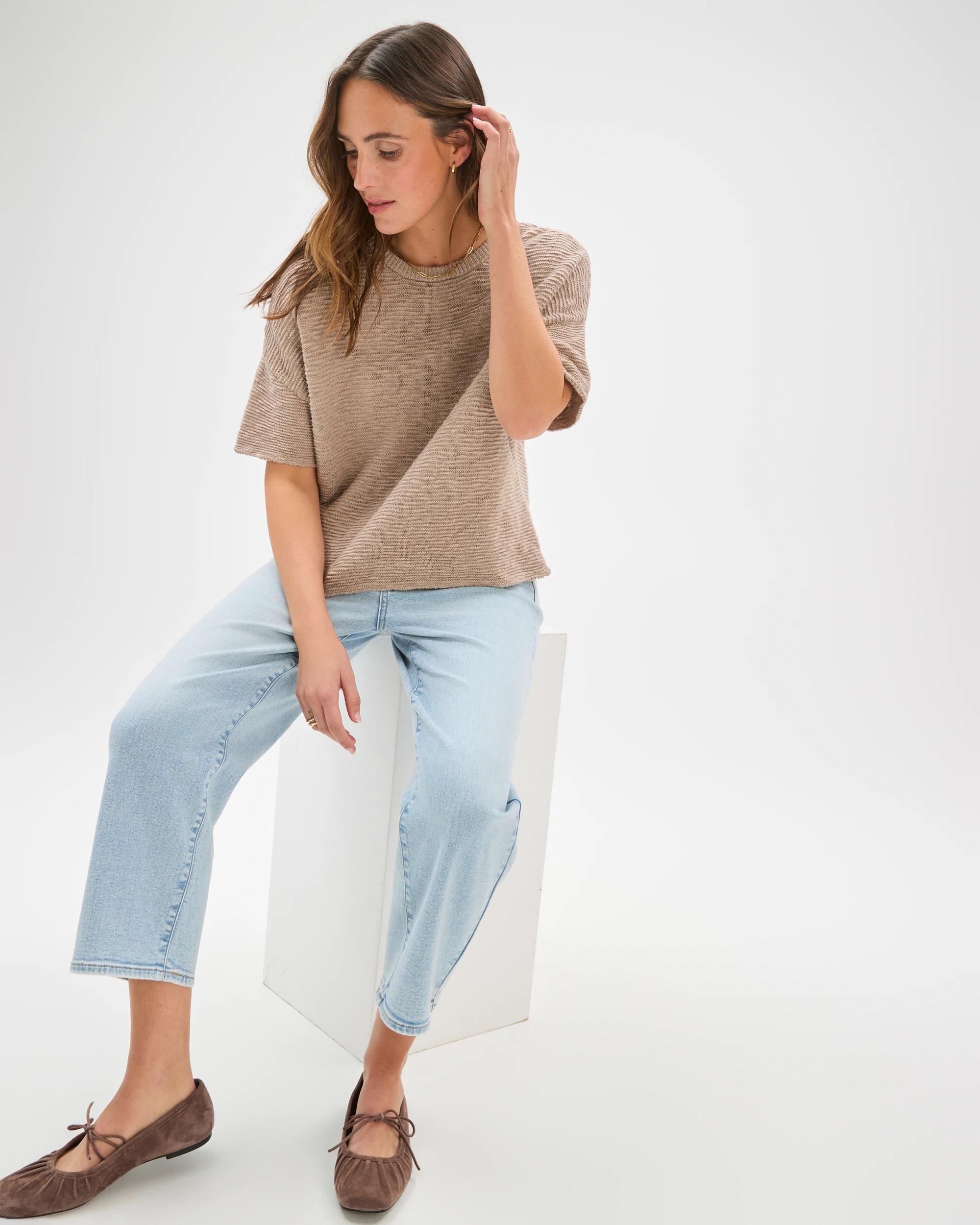 4 Target Denim Tara Slim Fit Straight Leg Cropped Denim Jeans ICE BLUE, 4 of 7