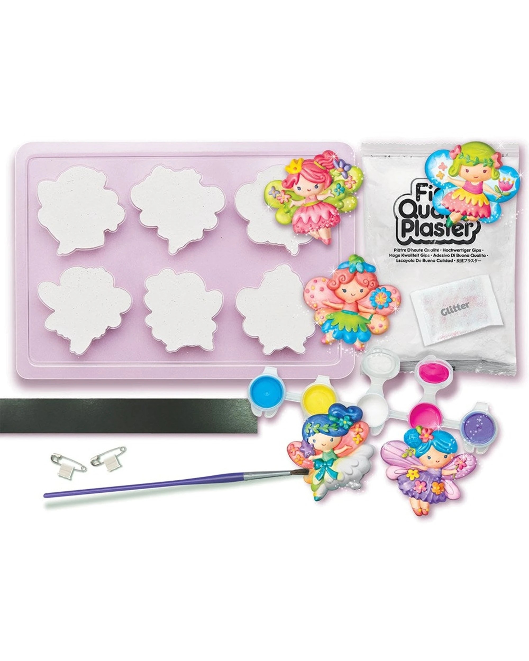2 4M Mould & Paint Glitter Fairy Magnet Badges Kids Art Painting Activity, 2 of 3