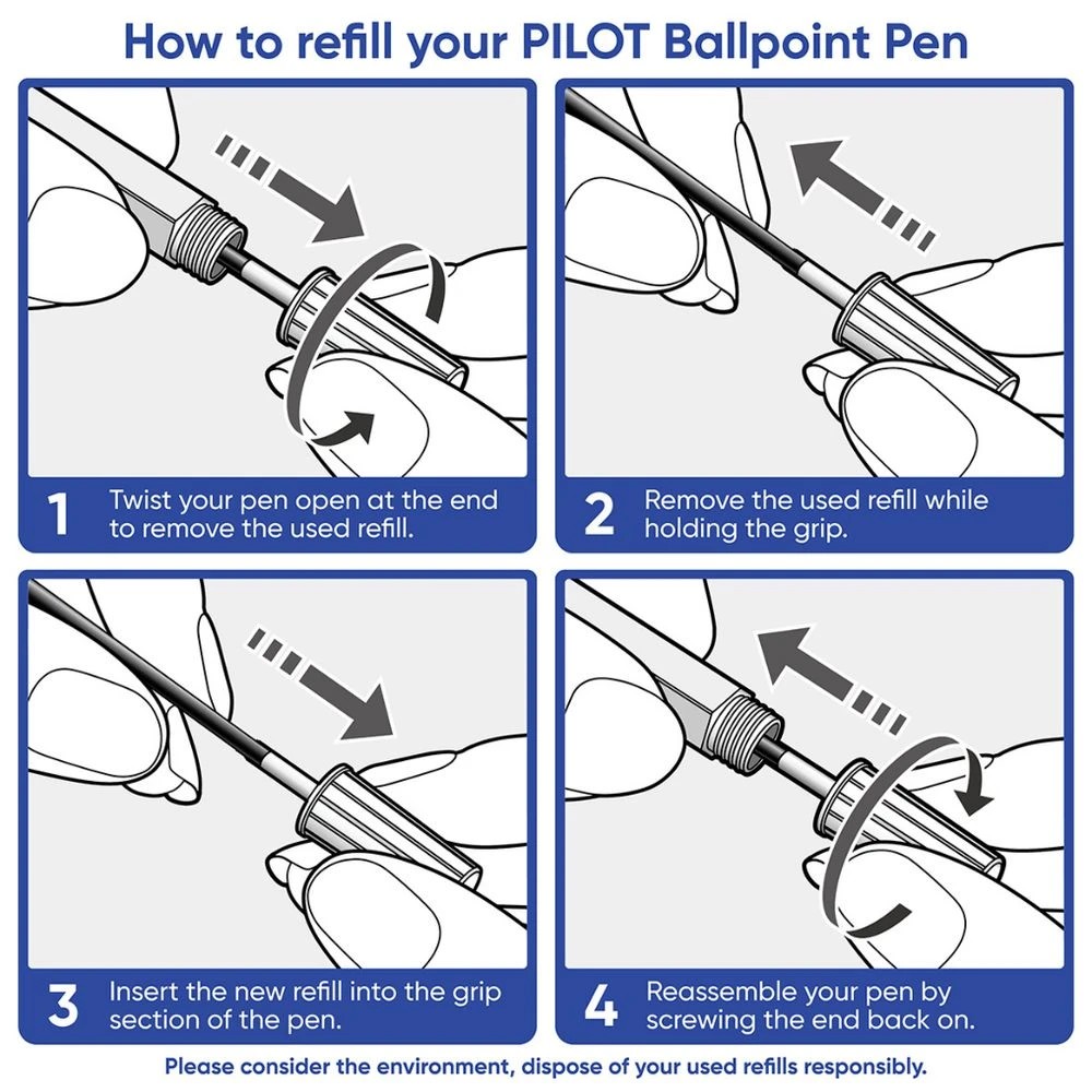 5 PILOT RFN-GG-F-B Ballpoint Refill 0.7mm Black, 5 of 6