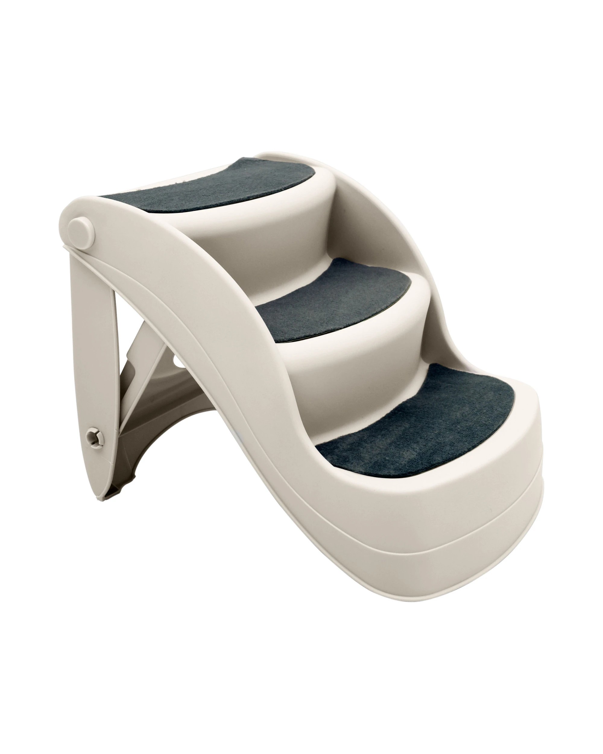 1 Furtastic 38cm Foldable Dog Cat Pet Stairs Ramp - White, 1 of 5