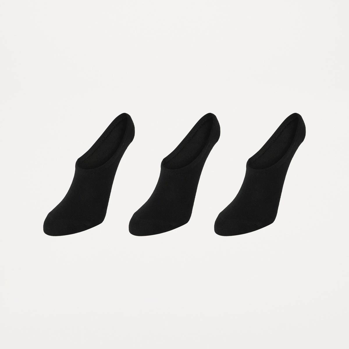 1 3 Pack No Show Socks BLACK, 1 of 3