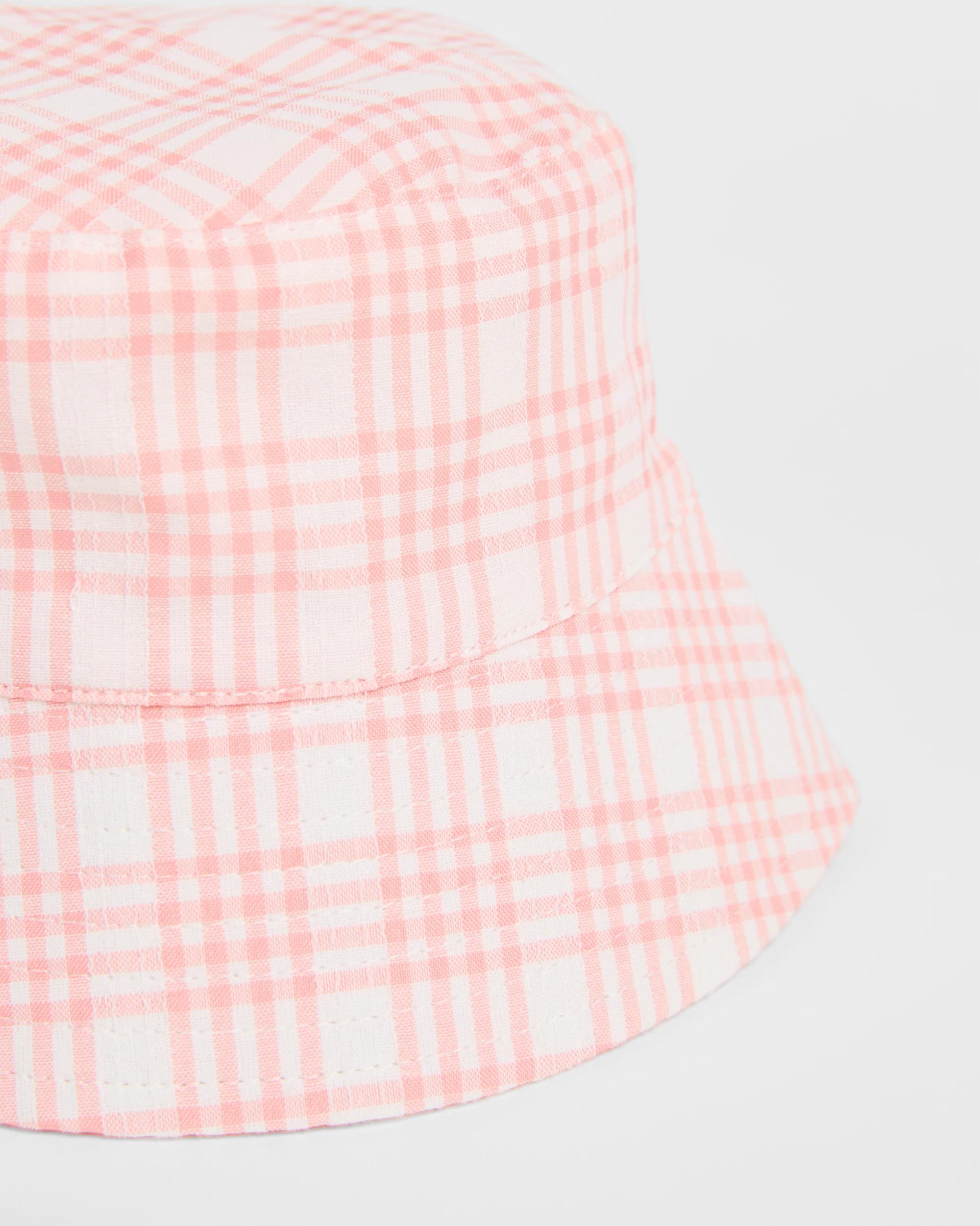 2 Target Baby Gingham Seersucker Bucket Hat PINK, 2 of 2