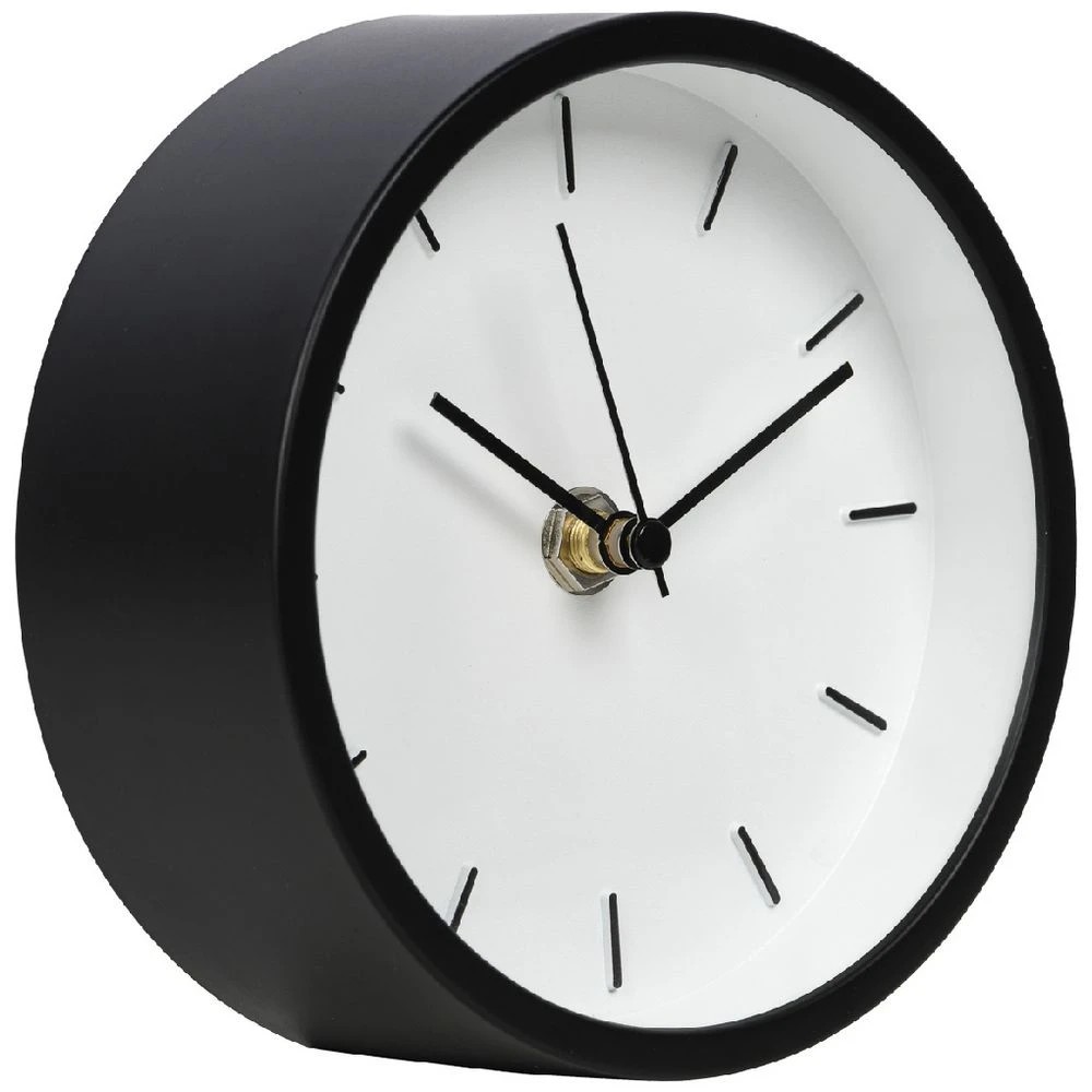 1 Keji 13cm Round Desk Clock Black, 1 of 2