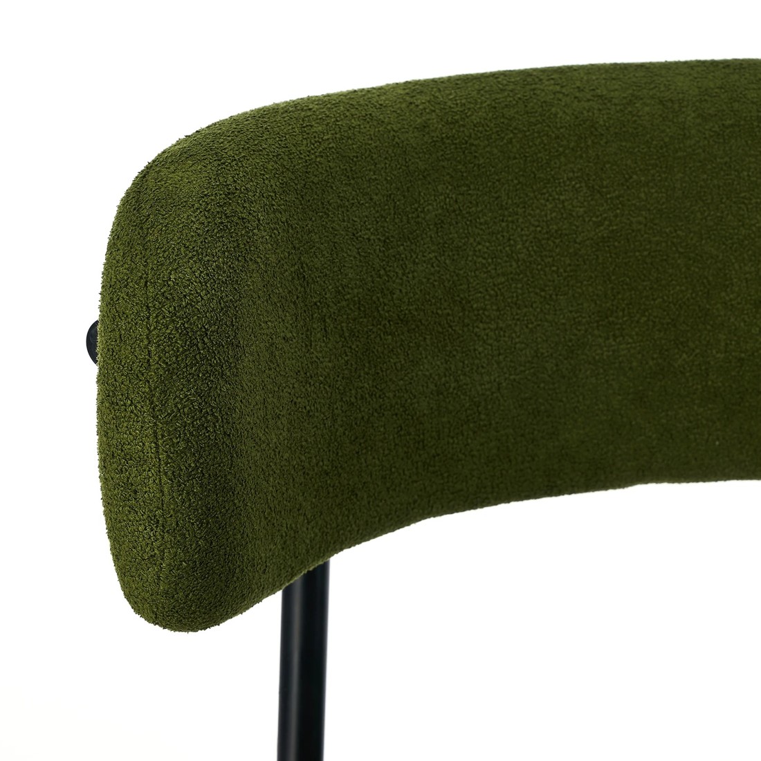 10 Oikiture 2x Dining Chair Round Boucle Kitchen Lounge Seats Backrest
 - Green, 10 of 10