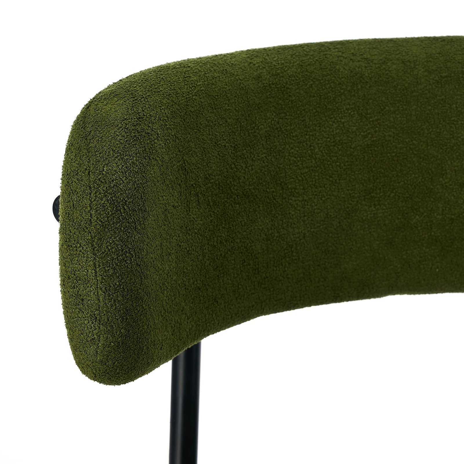 10 Oikiture 2x Dining Chair Round Boucle Kitchen Lounge Seats Backrest
 - Green, 10 of 10