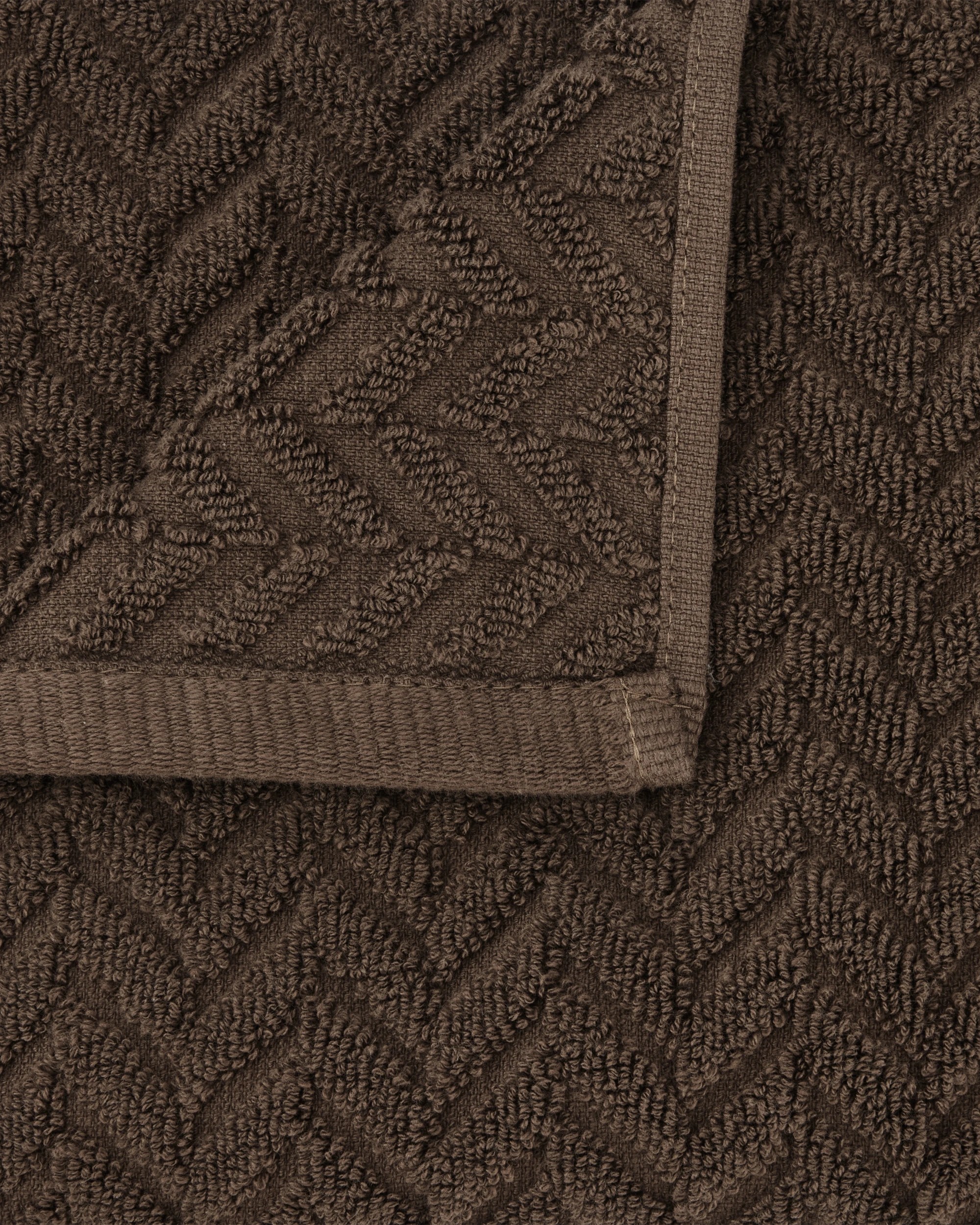 2 Chevron Cotton Hand Towel - Chocolate, 2 of 6