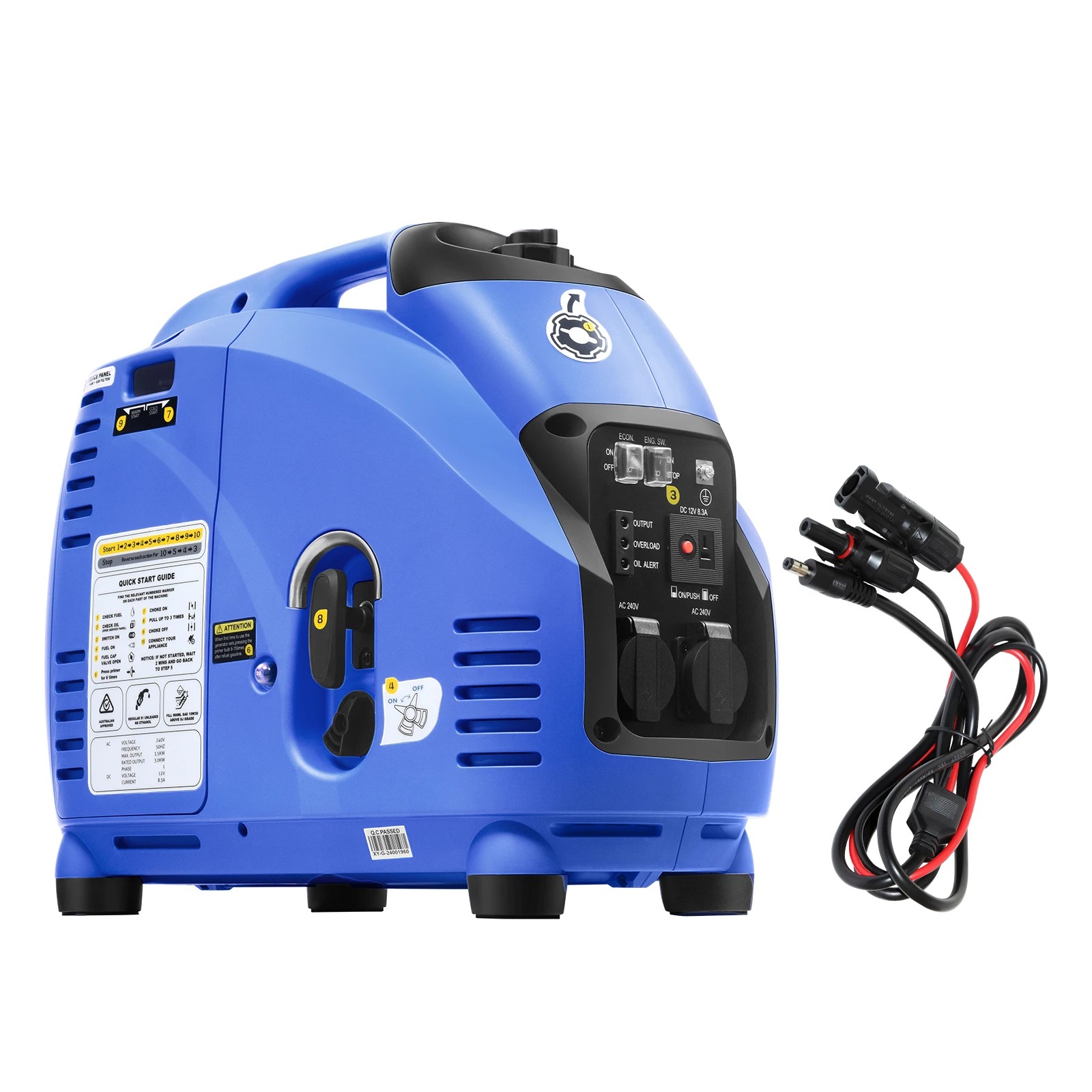 1 GenTrax 3.5kW Inverter Generator Euro 5Certified Overload Protection Home Backup, 1 of 10
