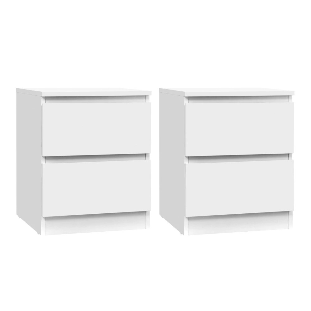 1 Artiss 2x Bedside Table 2 Drawers - PEPE - White, 1 of 7