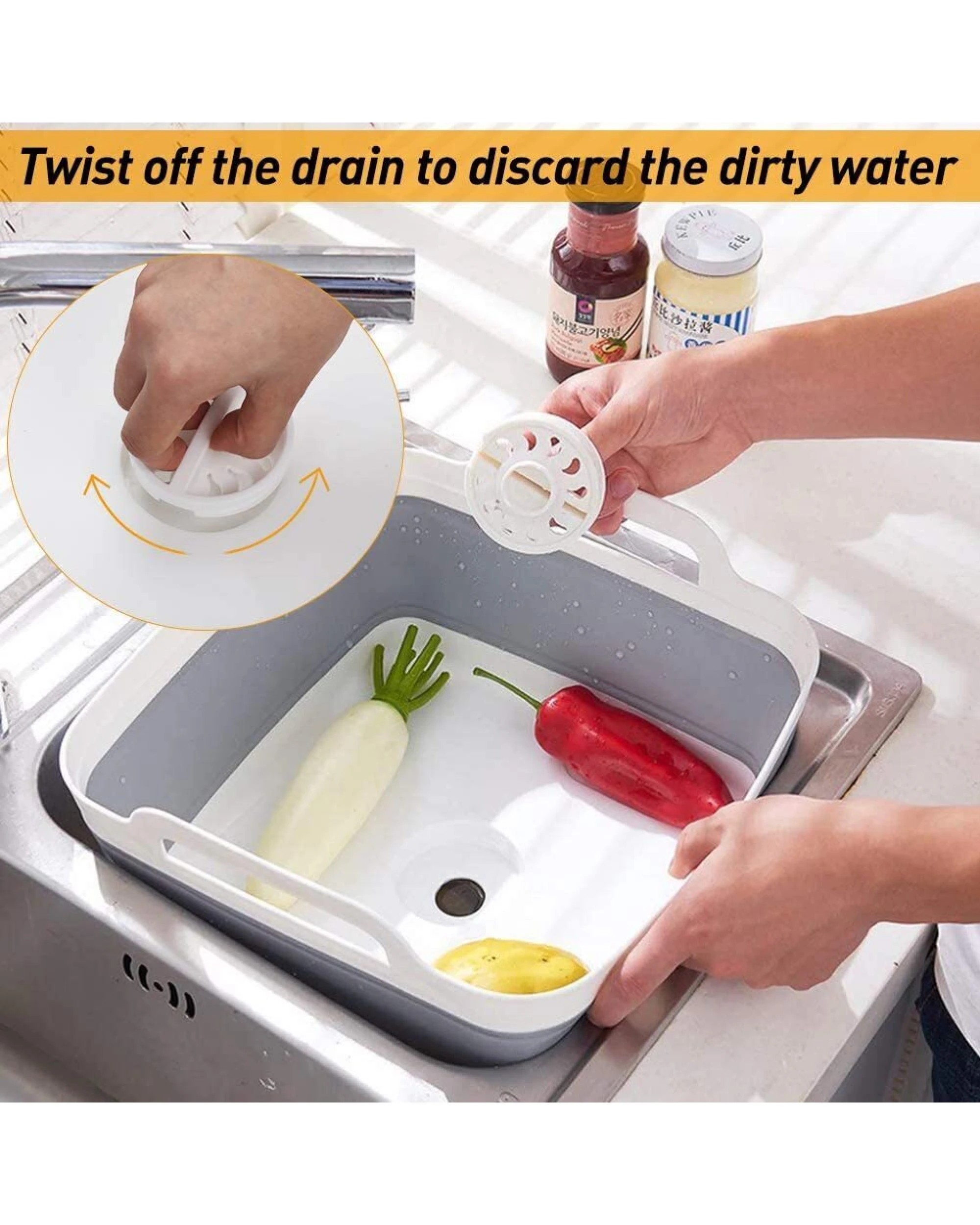 8 BR Home Collapsible Strainer and Storage Basket for Fruits and Vegetables, 8 of 10