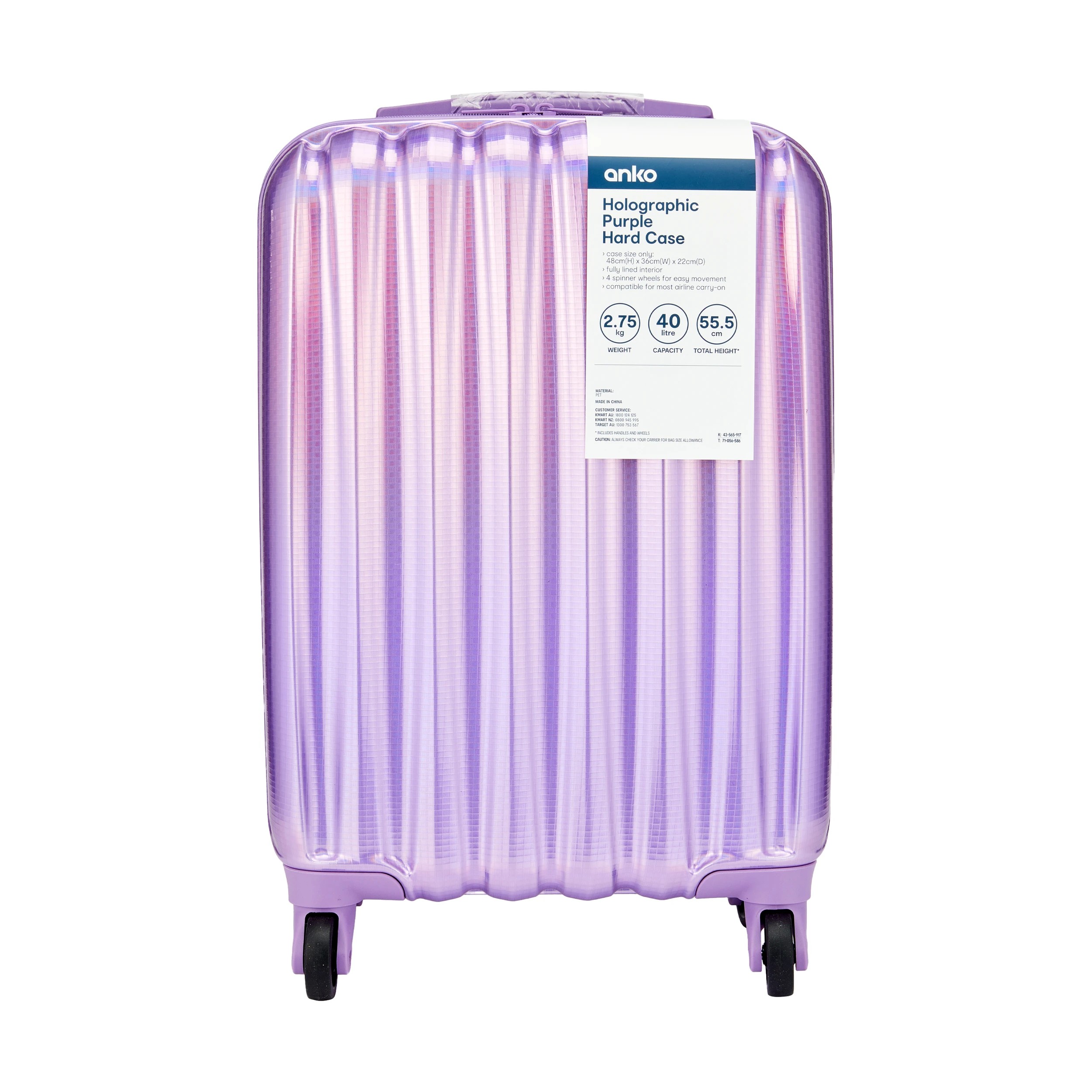 8 48cm Holographic Purple Hard Case, 8 of 8