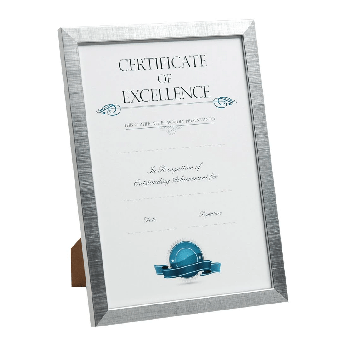 1 A4 Certificate Frame Brushed Silver, 1 of 4