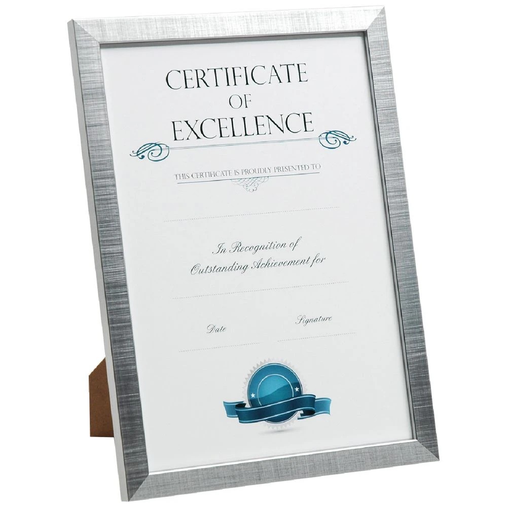1 A4 Certificate Frame Brushed Silver, 1 of 4
